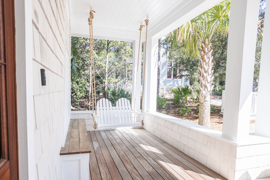 Front porch with patio swing.