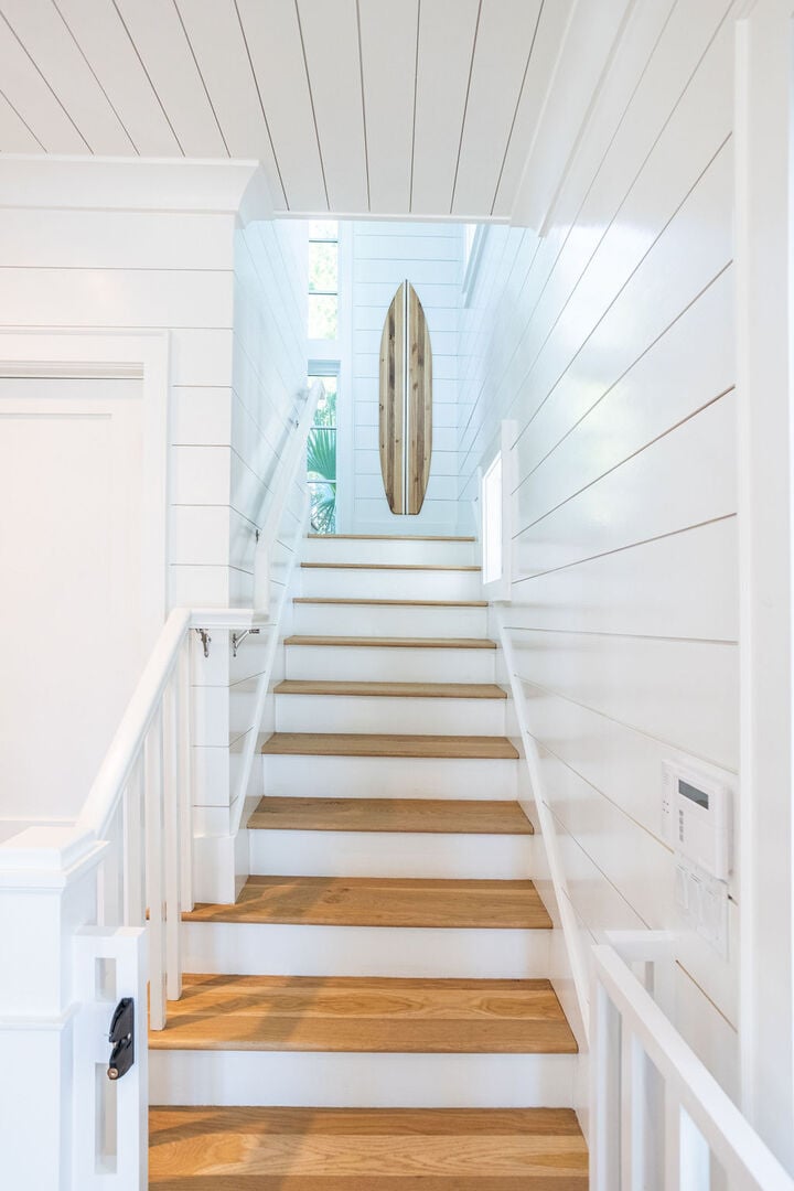 Staircase up to second floor.