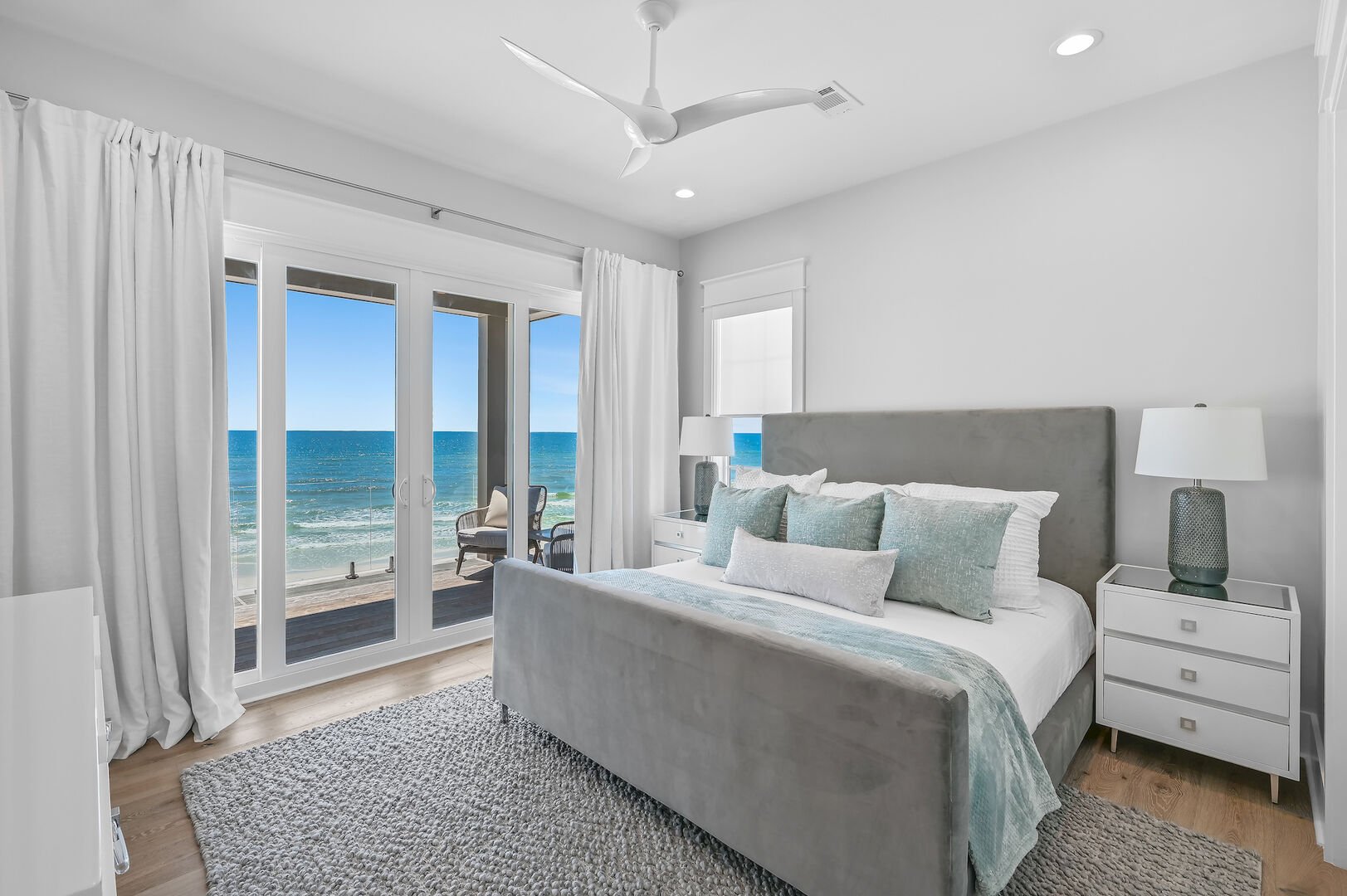 Third floor bedroom features a King bed, views of the Gulf, and a balcony!