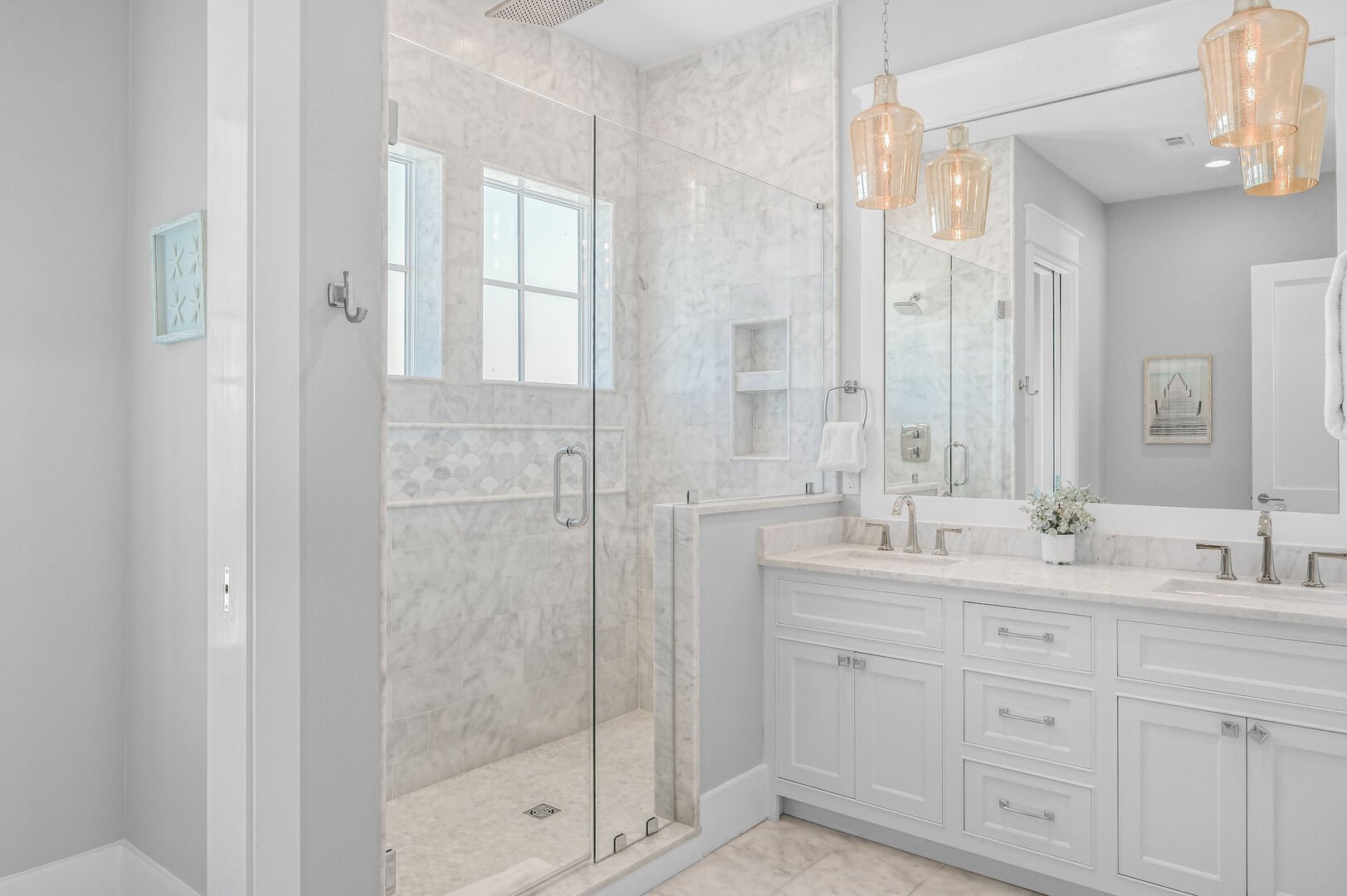 Bedroom ensuite features a luxurious walk-in shower.