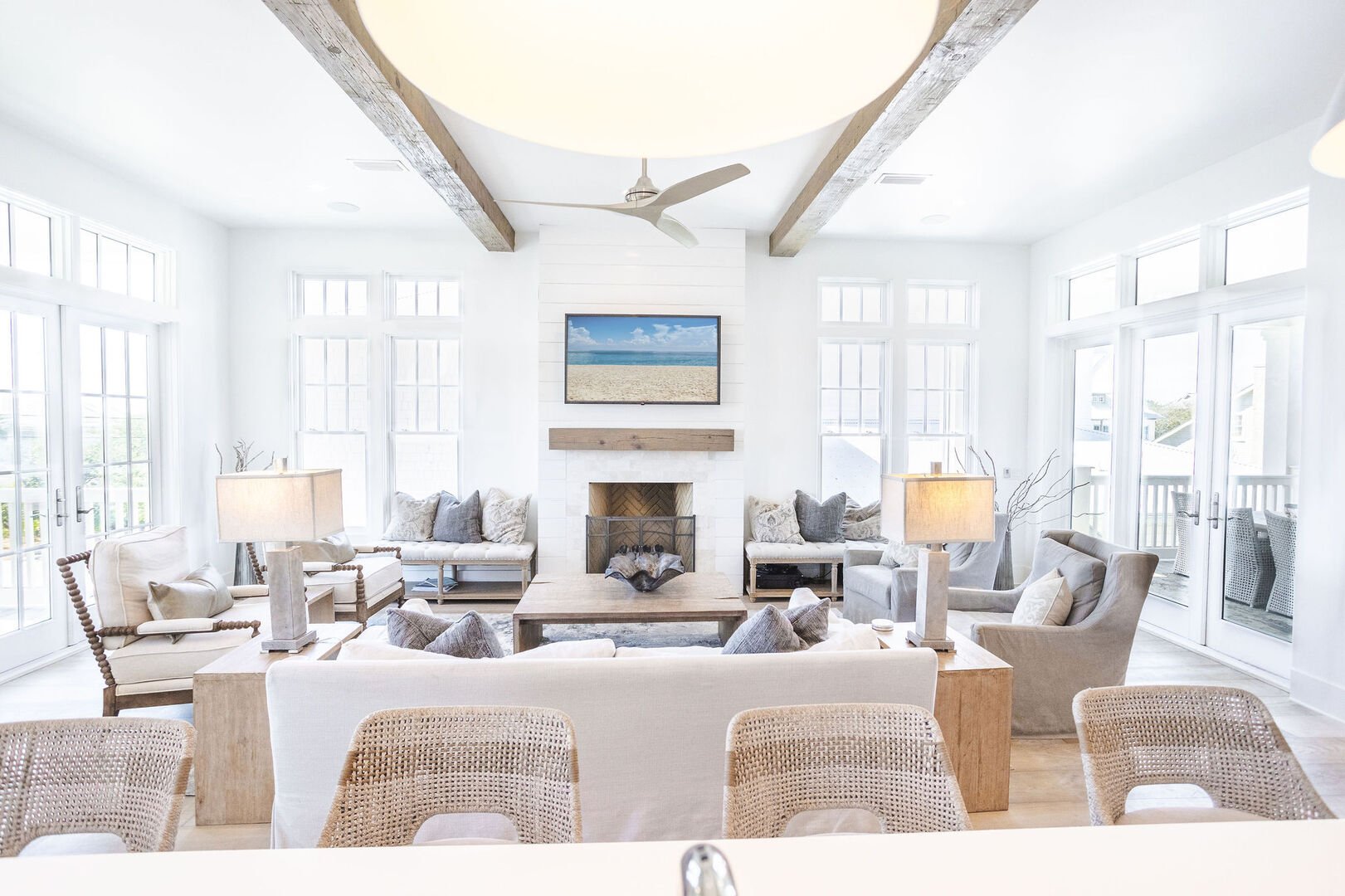 Main floor living space is located on the second floor.