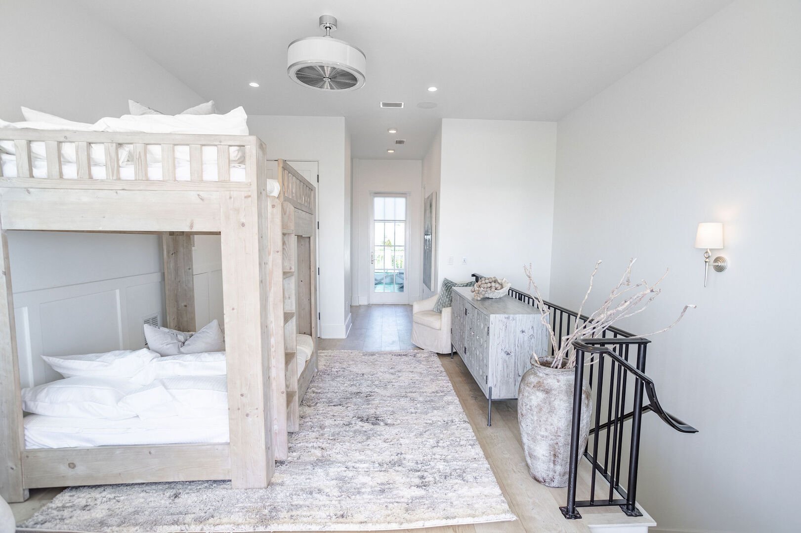 Third floor features full-over-full bunks.