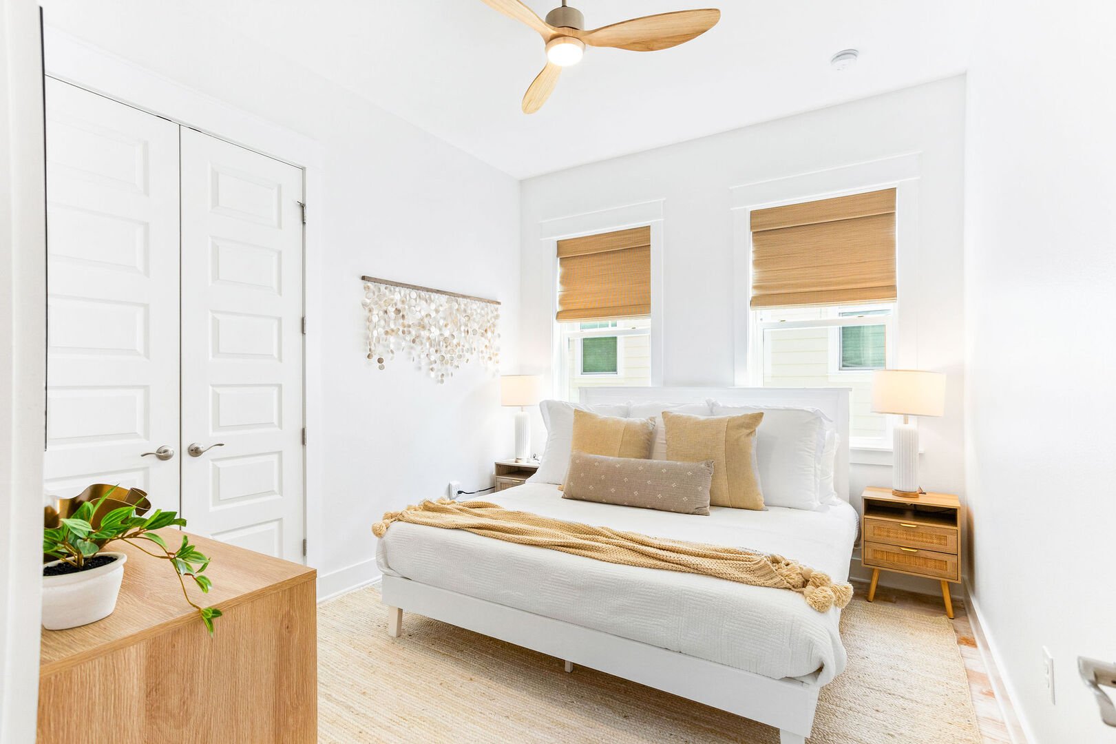 Bedroom #2 features a king bed and smart tv.