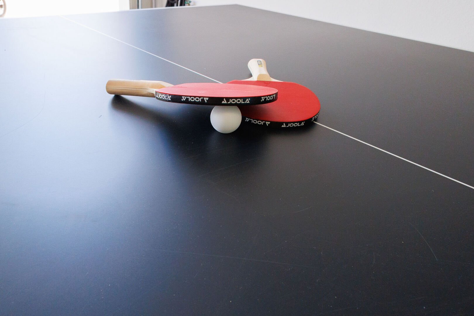 Ping pong table in garage for some friendly competition!