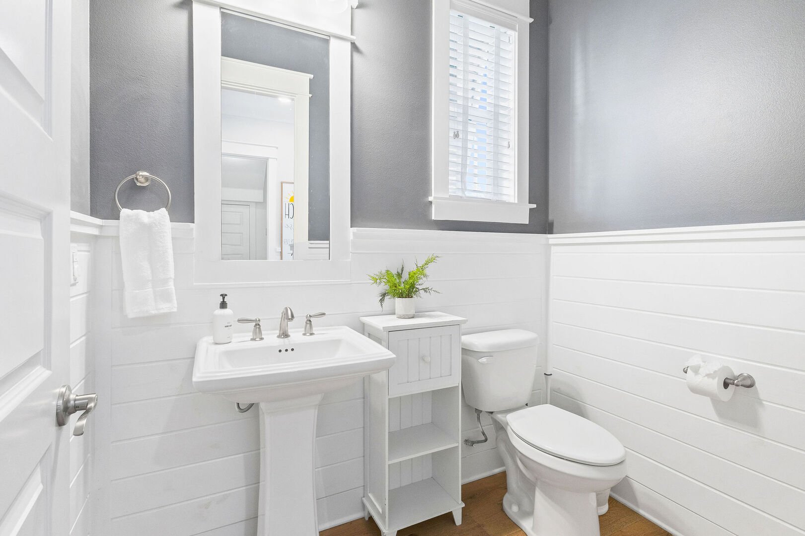 First floor half bathroom.