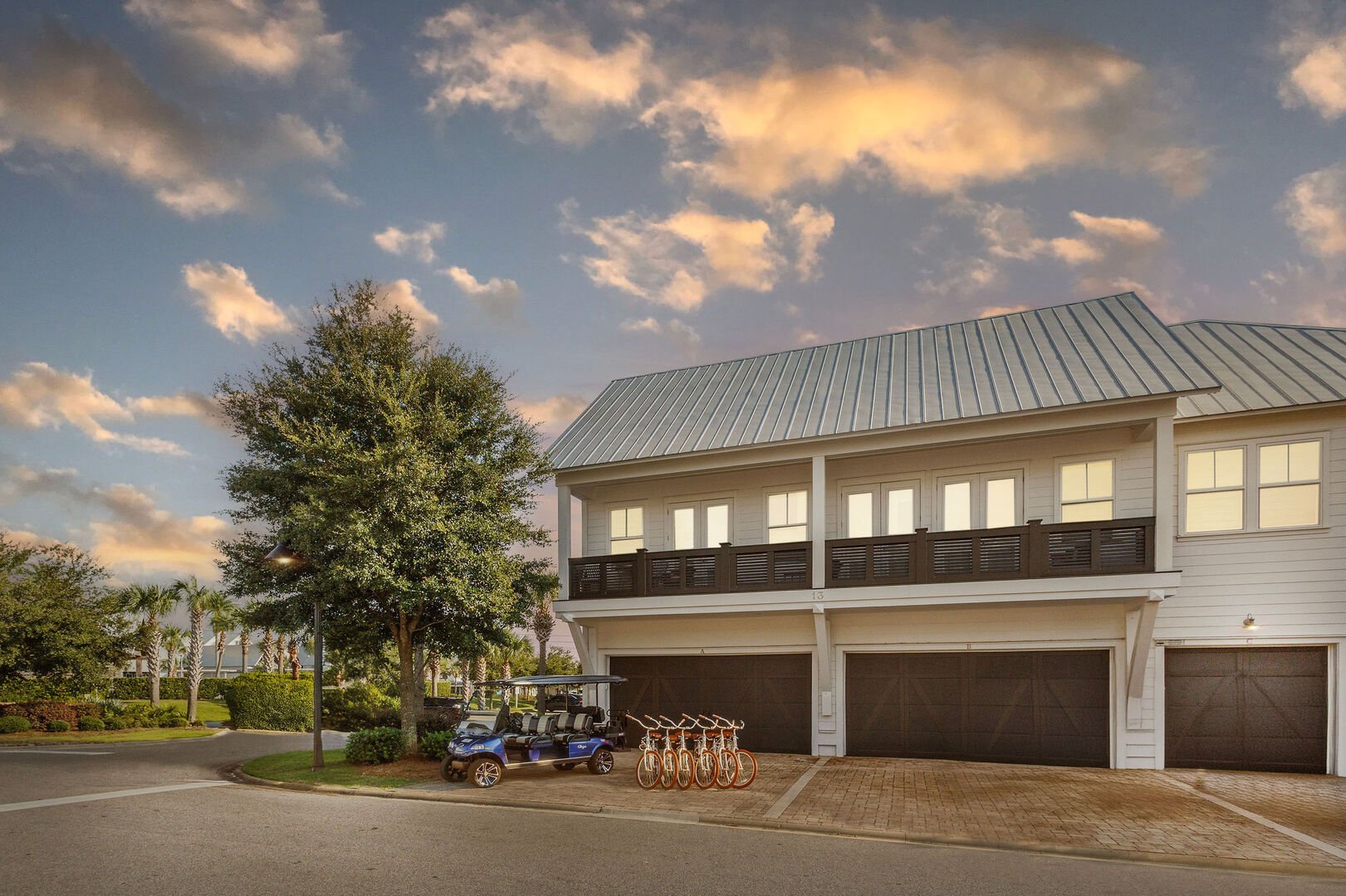 Home features a 6 seater golf cart and 6 adult bikes!