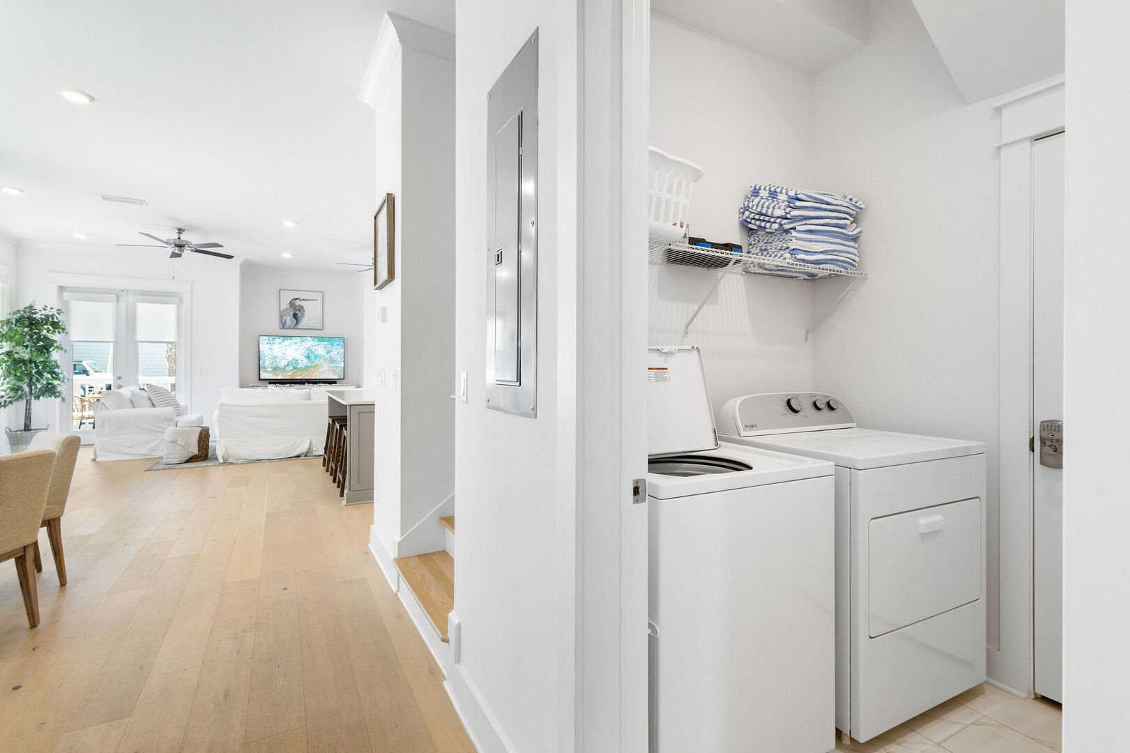 Full washer and dryer on main floor.