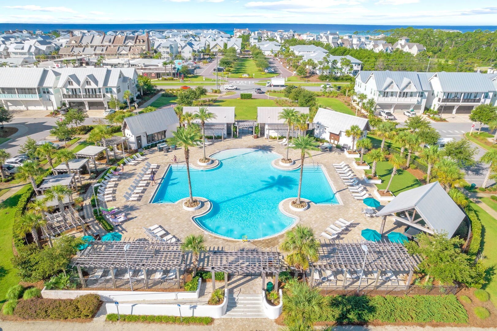 5,000 sq ft community pool that is heated October/November & March/April. Also features beautiful gas grilling cabanas.