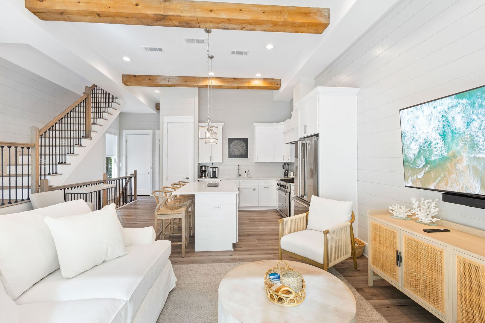 Plenty of seating for everyone is included throughout the second floor living space.