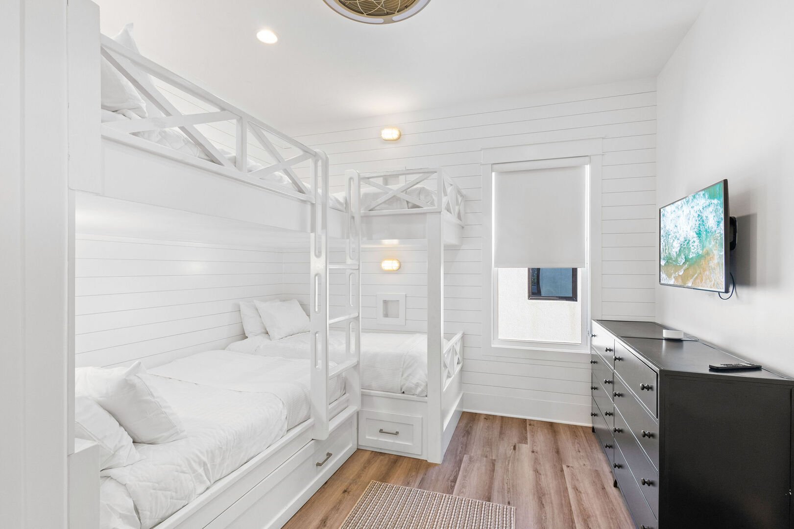 Bedroom #2 features a smart tv and shared bathroom.