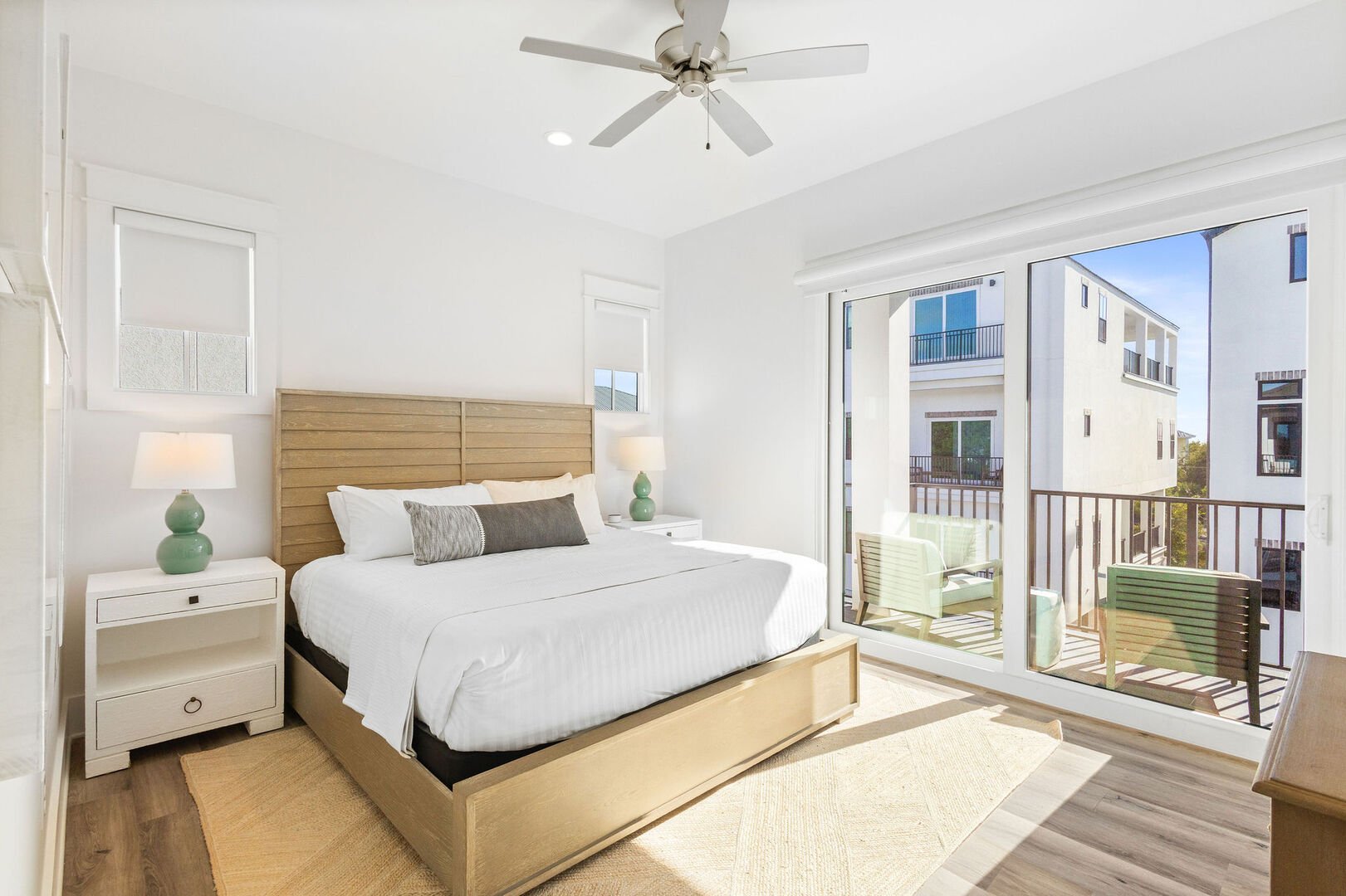 Bedroom #4 features a king bed, smart tv, balcony access and ensuite.