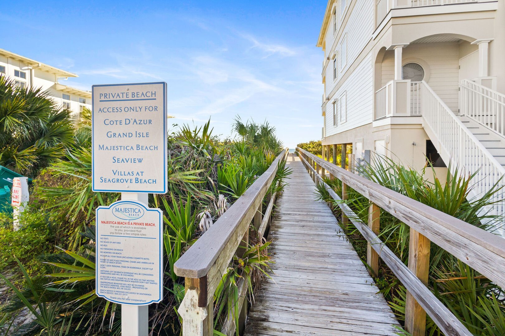 Enjoy Majestica Beach, your private beach access!