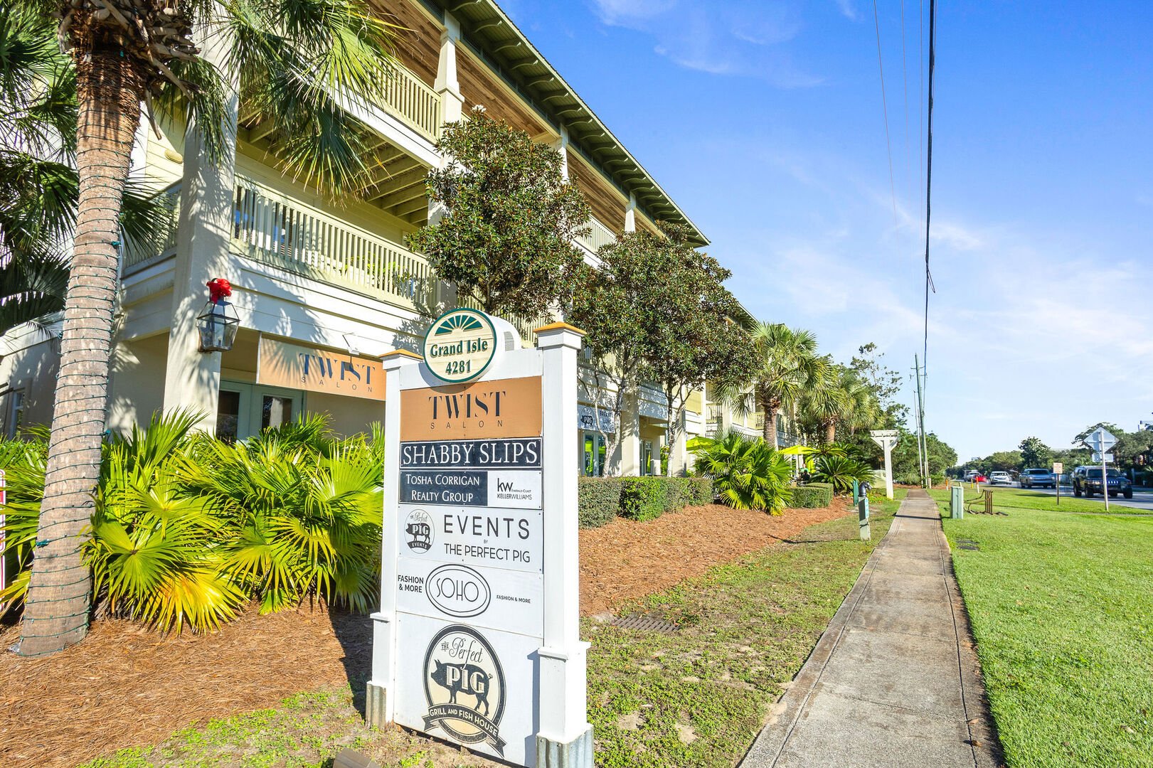 Beach access is directly across the street from the Perfect Pig!