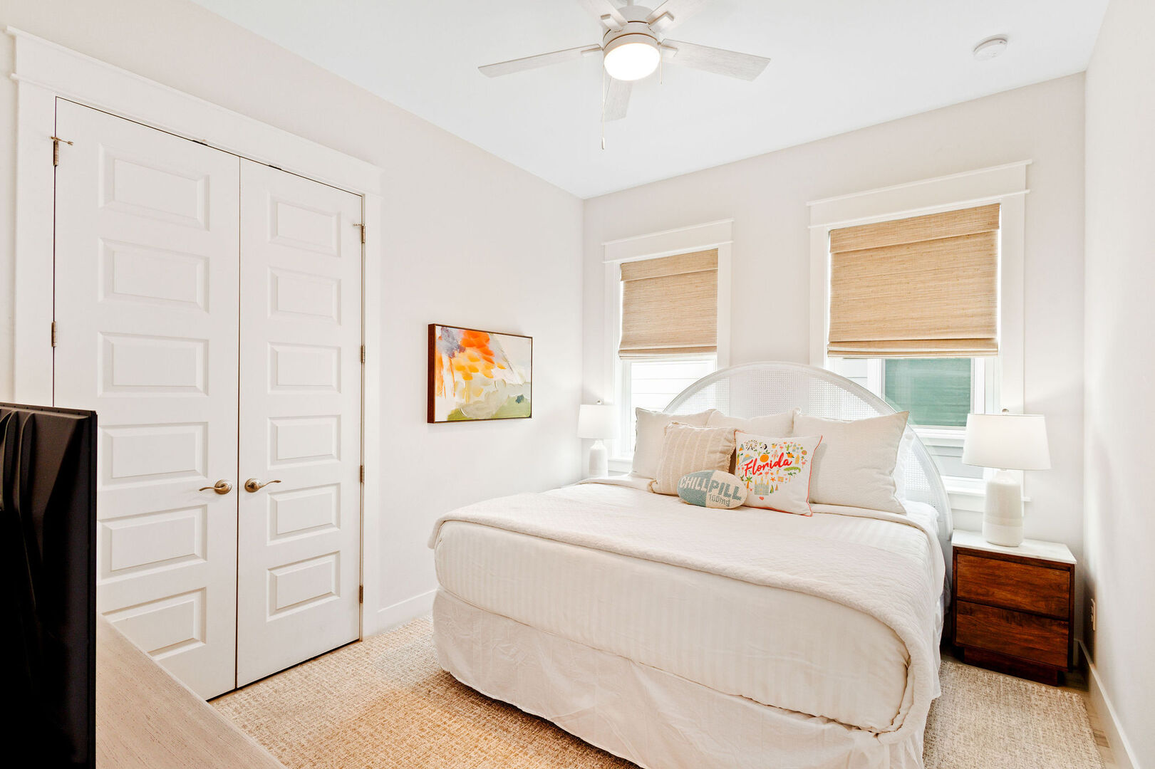 Bedroom #2 features a king bed and smart tv.