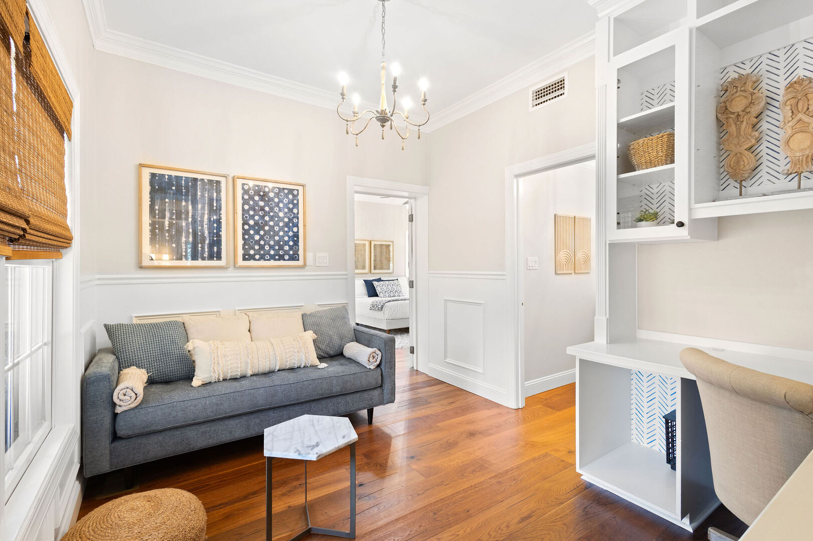 First floor features an office with a dedicated workspace.