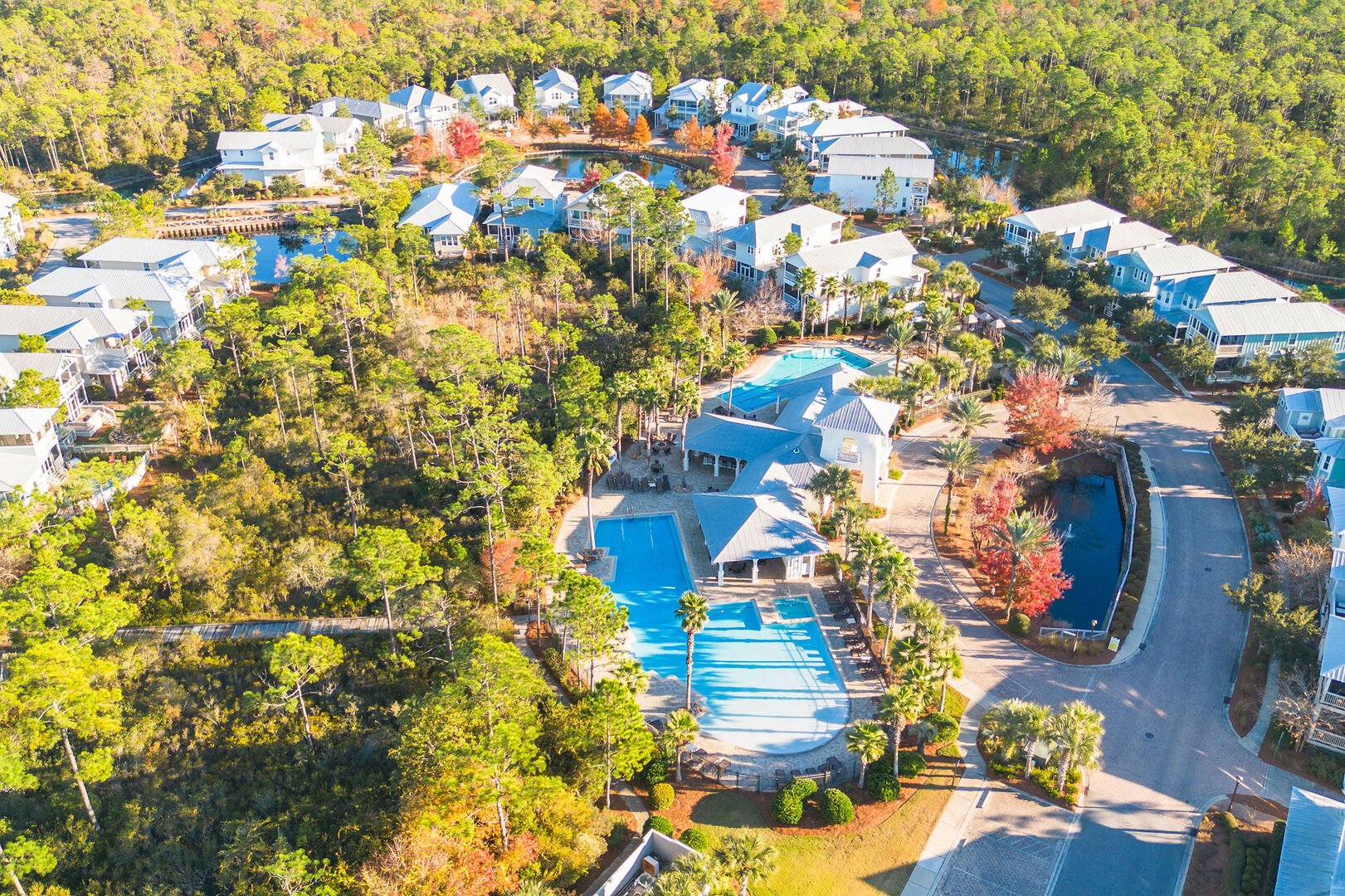 The Gathering Place features a shallow-access pool, heated lap pool, kiddie pool, hot tub