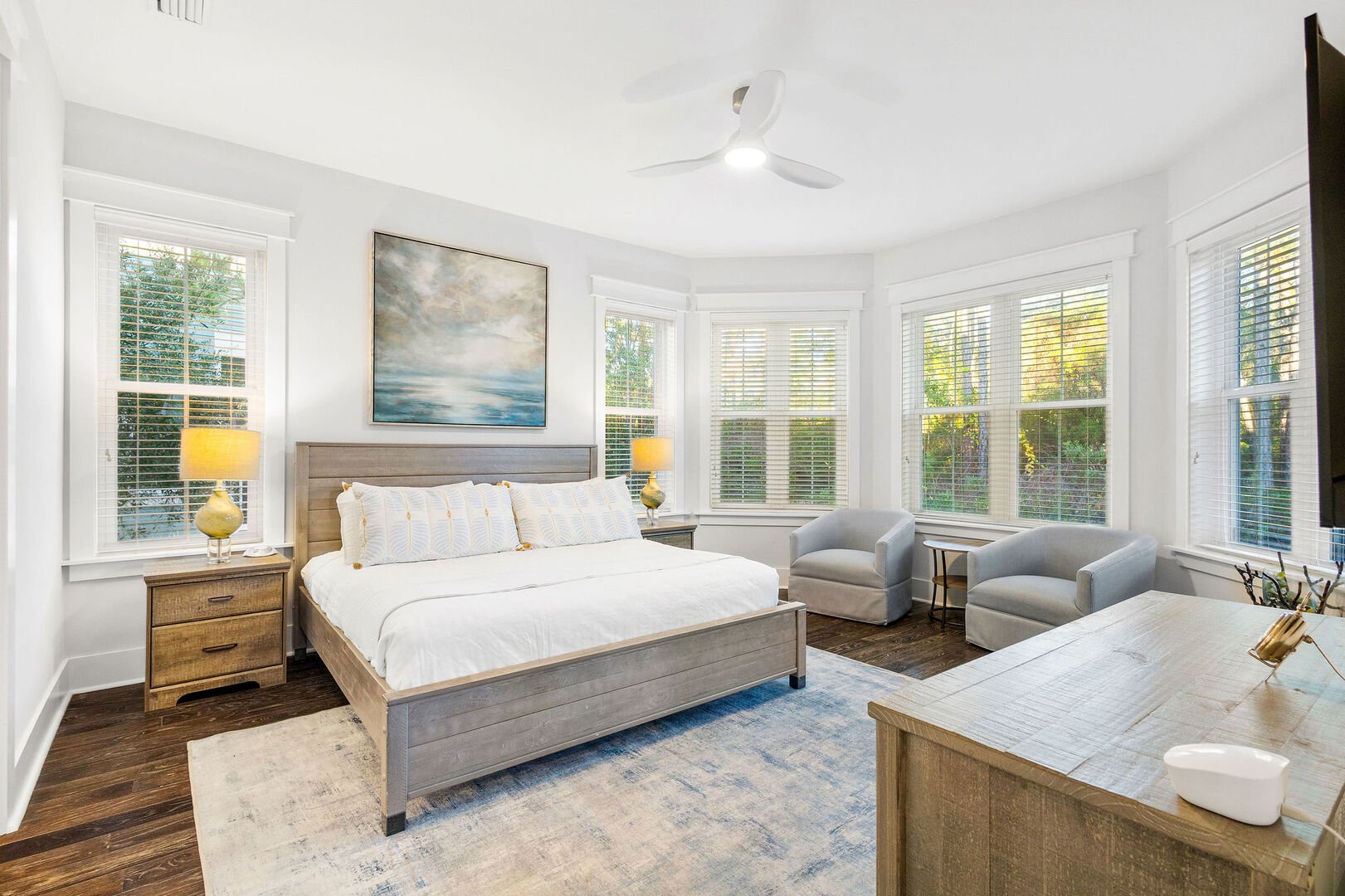 Bedroom #1 features a king bed, smart tv and ensuite.