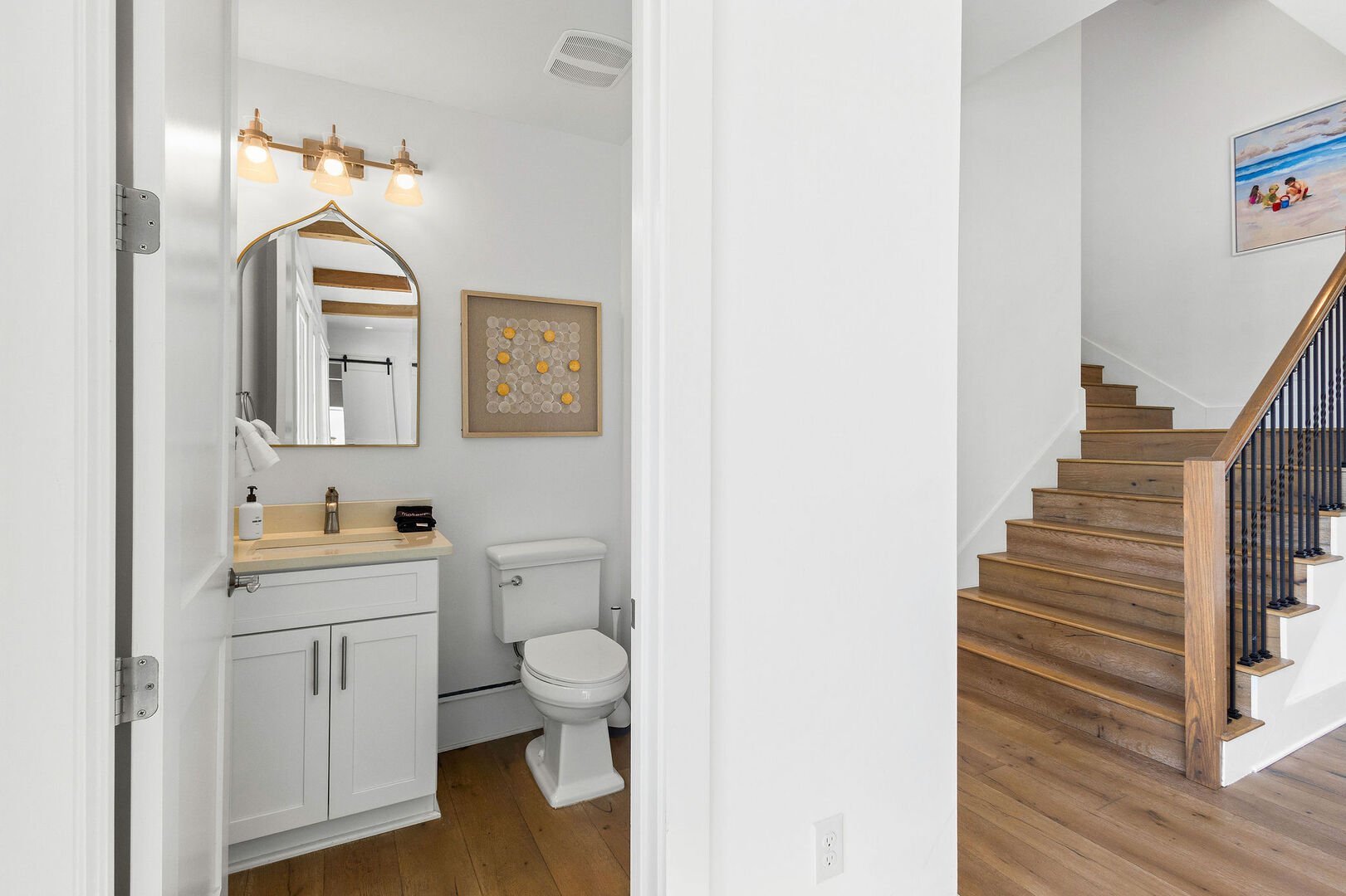 First floor half bathroom.