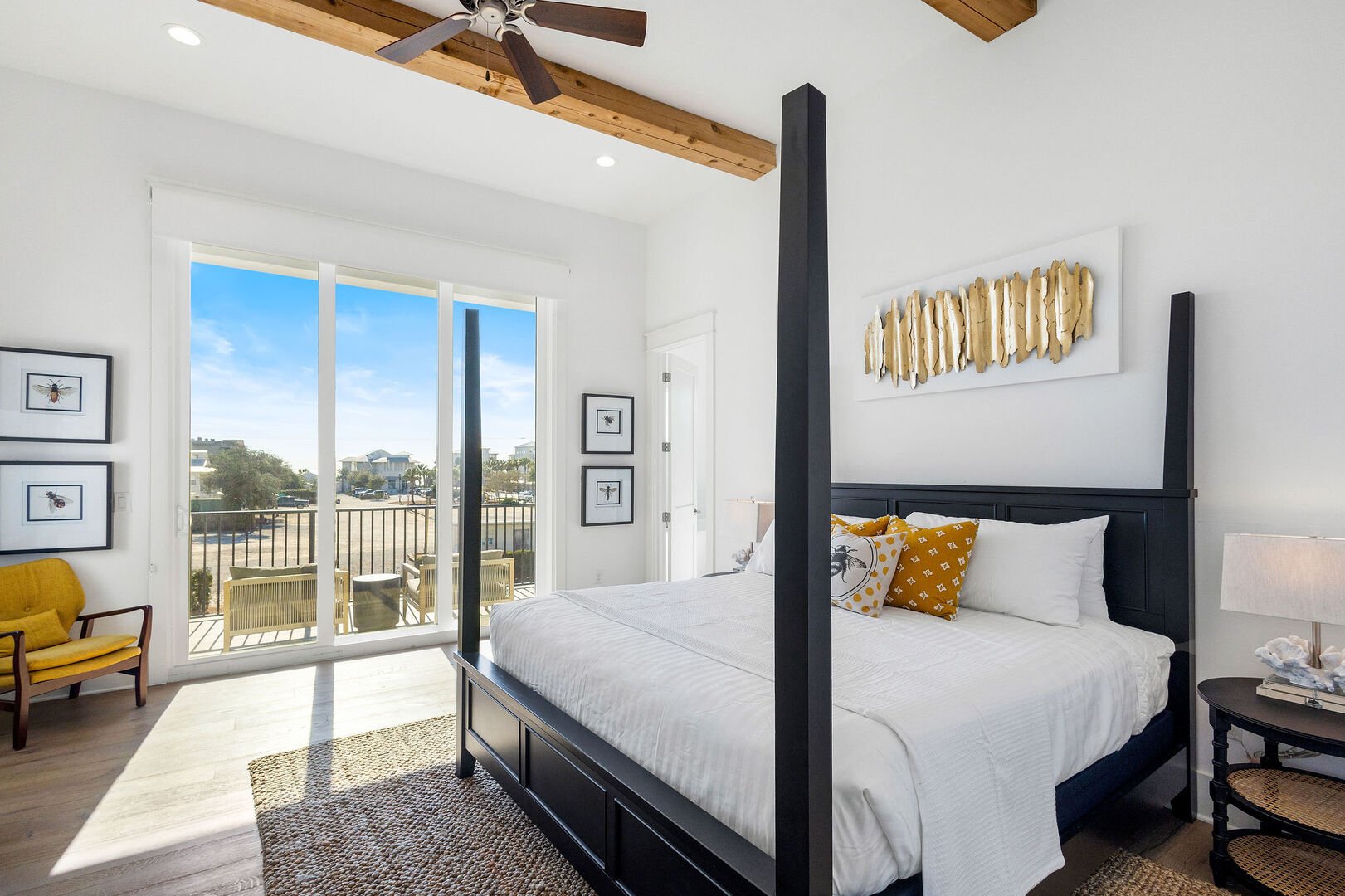 Bedroom #5 features a king bed, smart tv, walkout to private balcony and ensuite.