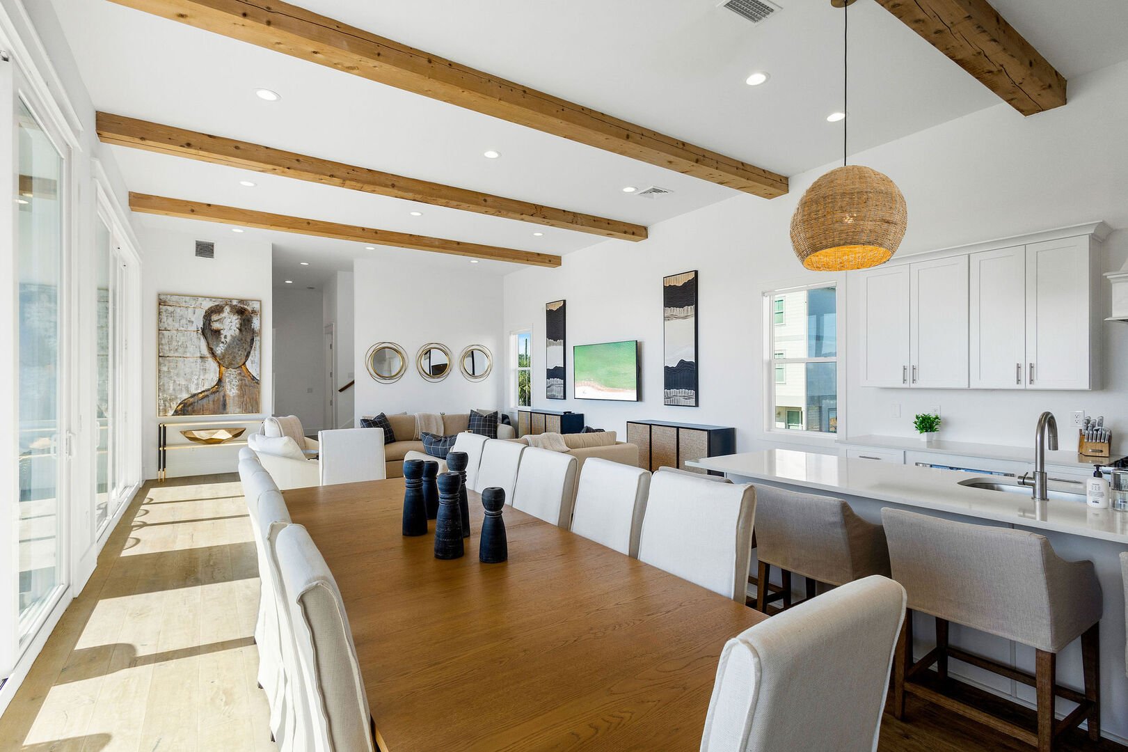 Dinging room table includes seating for 10.