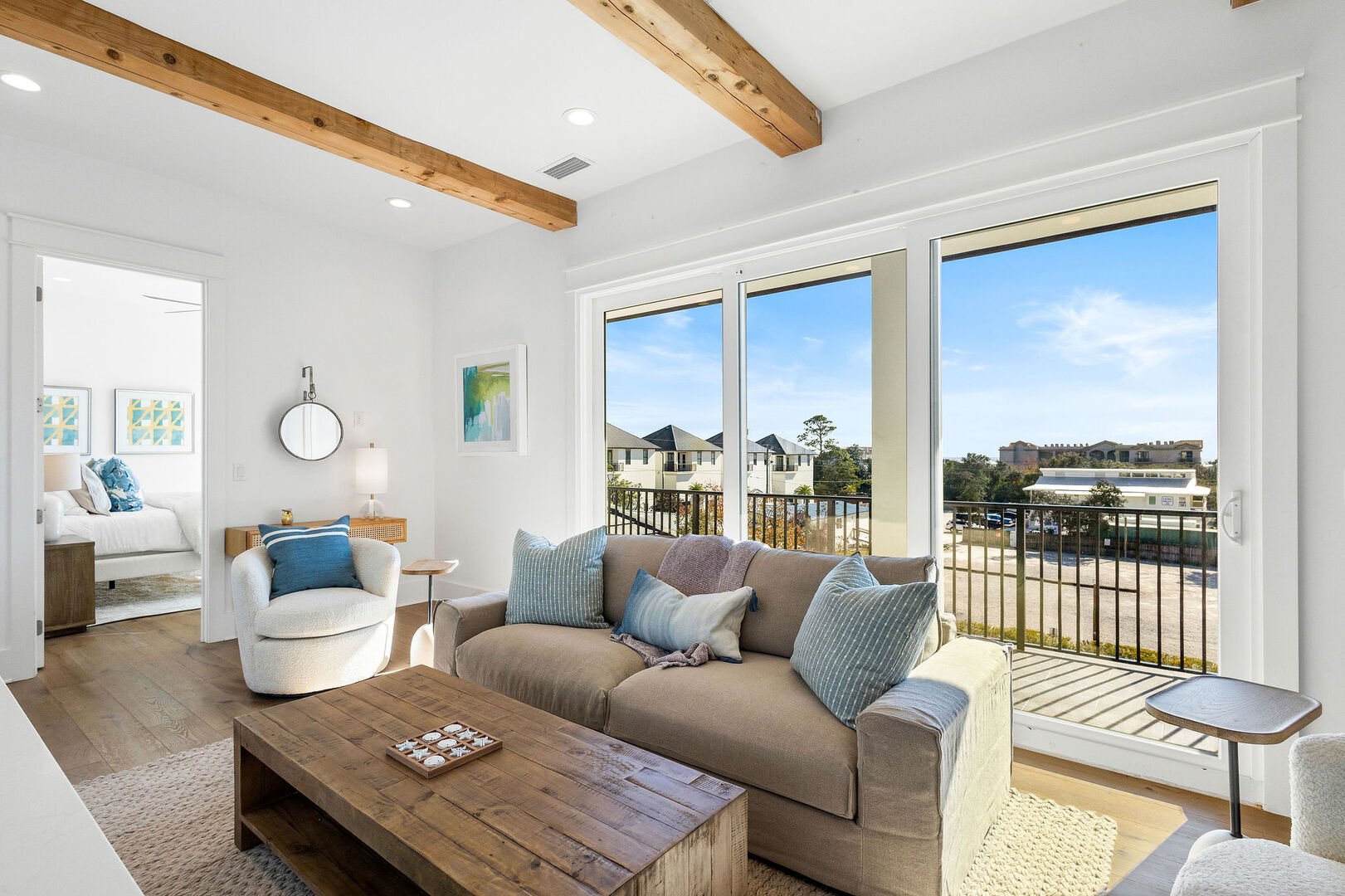 Walkout to third floor balcony off living area.