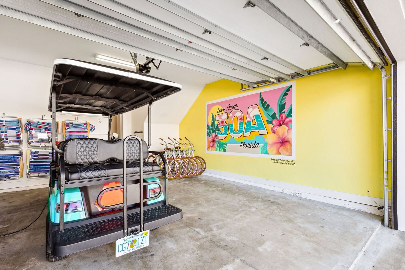 Headed to the beach? All your beach essentials can be found in the garage.