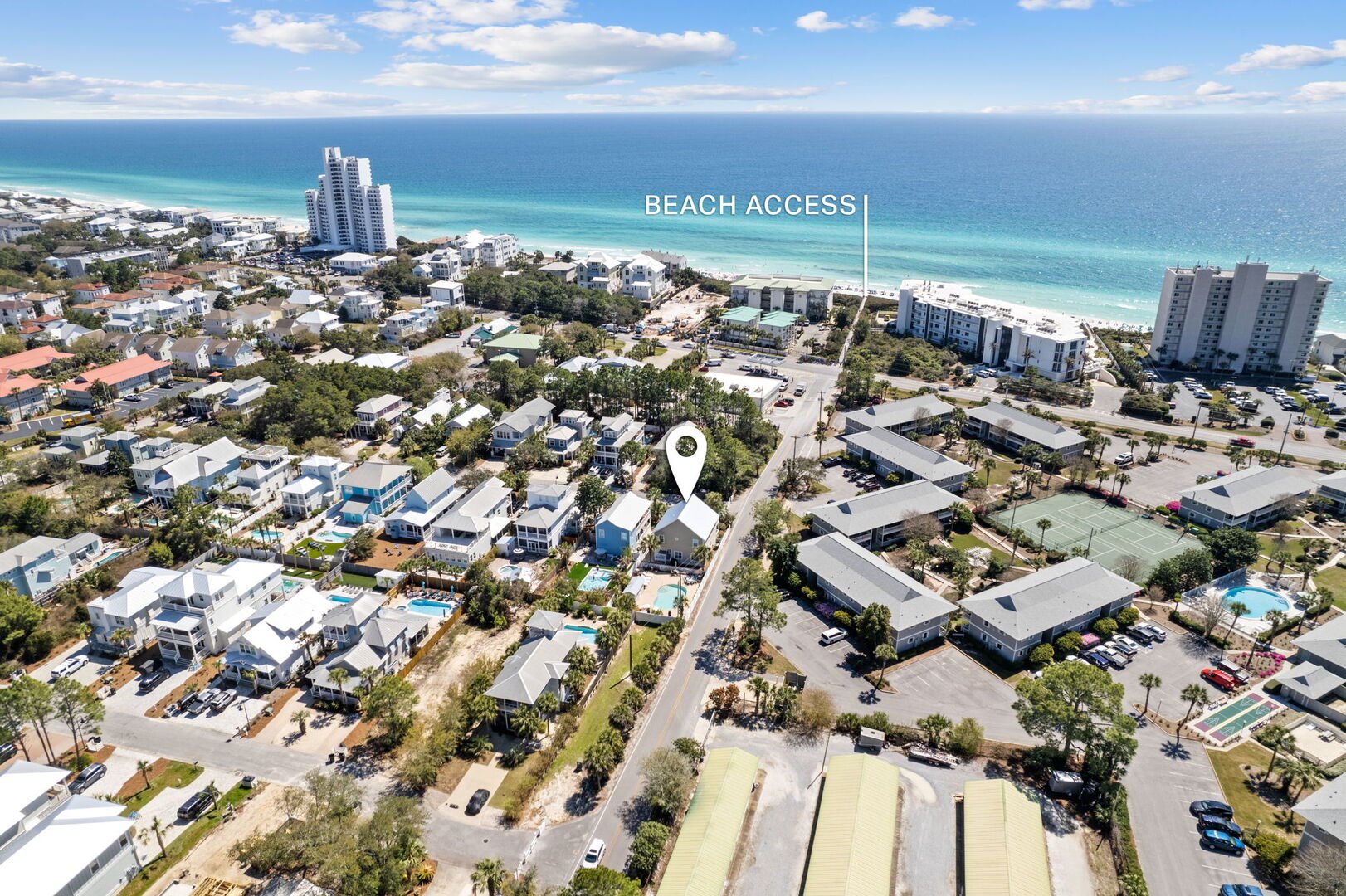 One Seagrove Place, the nearest beach access is just yards from the home!