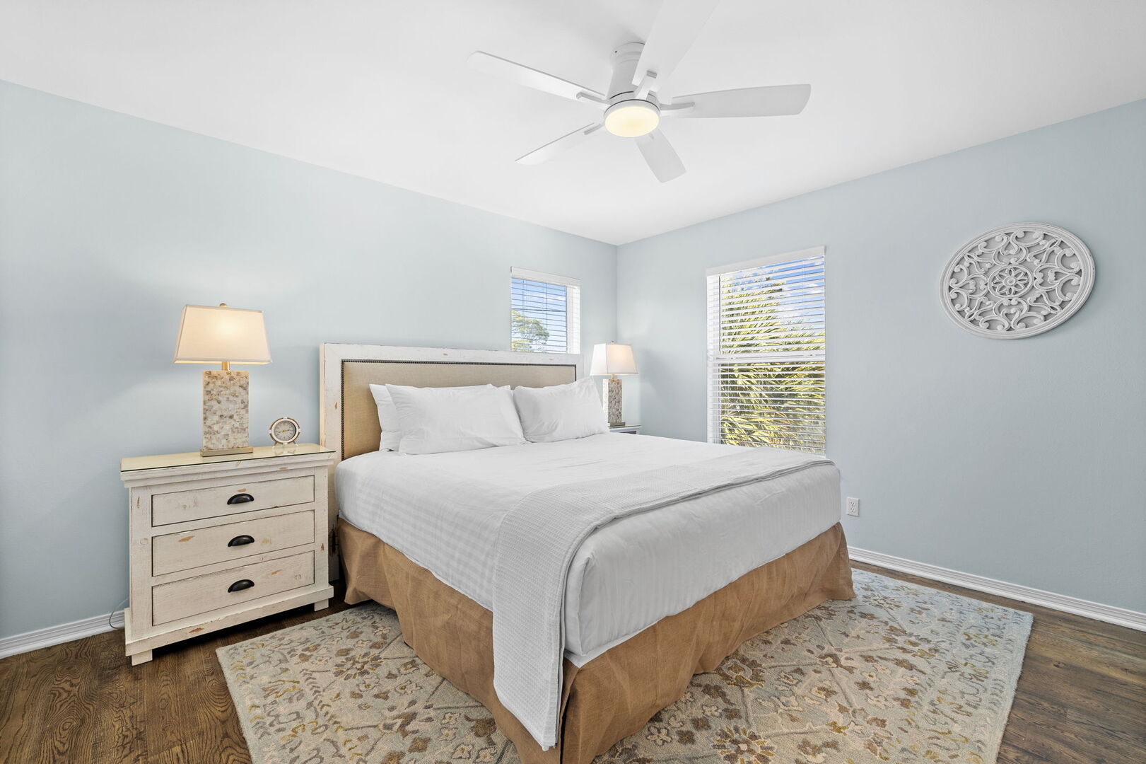 Bedroom #2 features a king bed and smart tv.