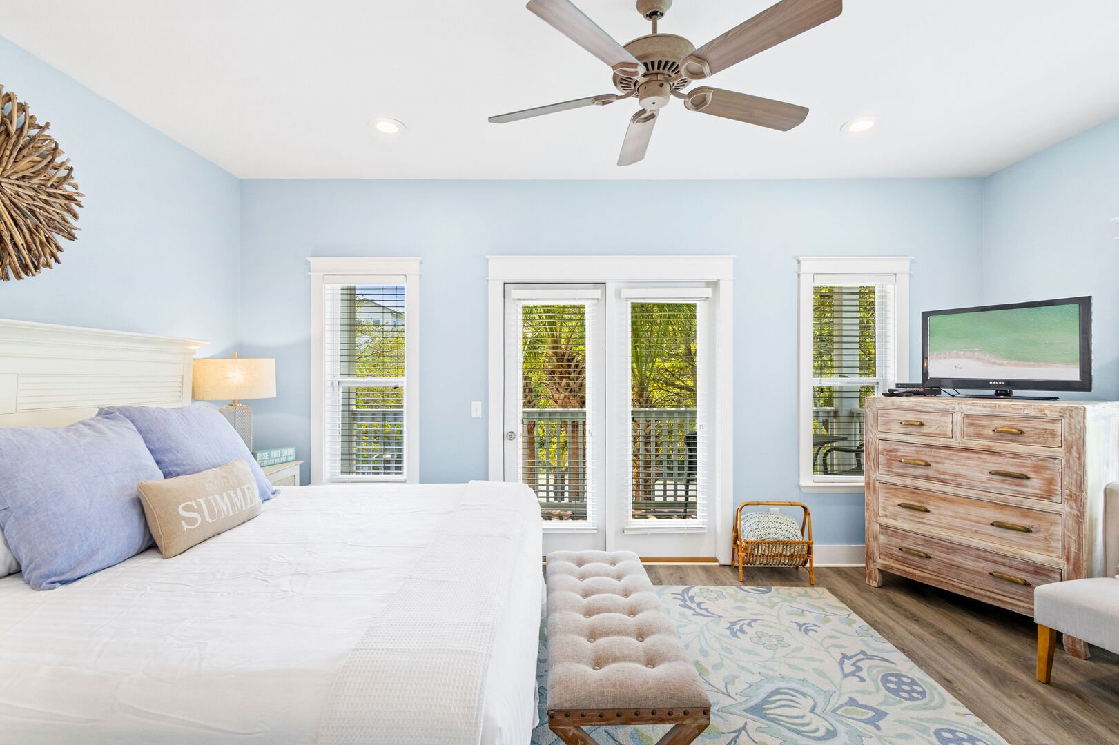 Bedroom #4 features a king bed, smart tv and ensuite.