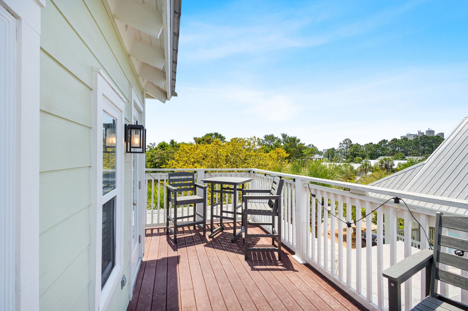 Take in the sunrise or sunset from the third fool balcony.