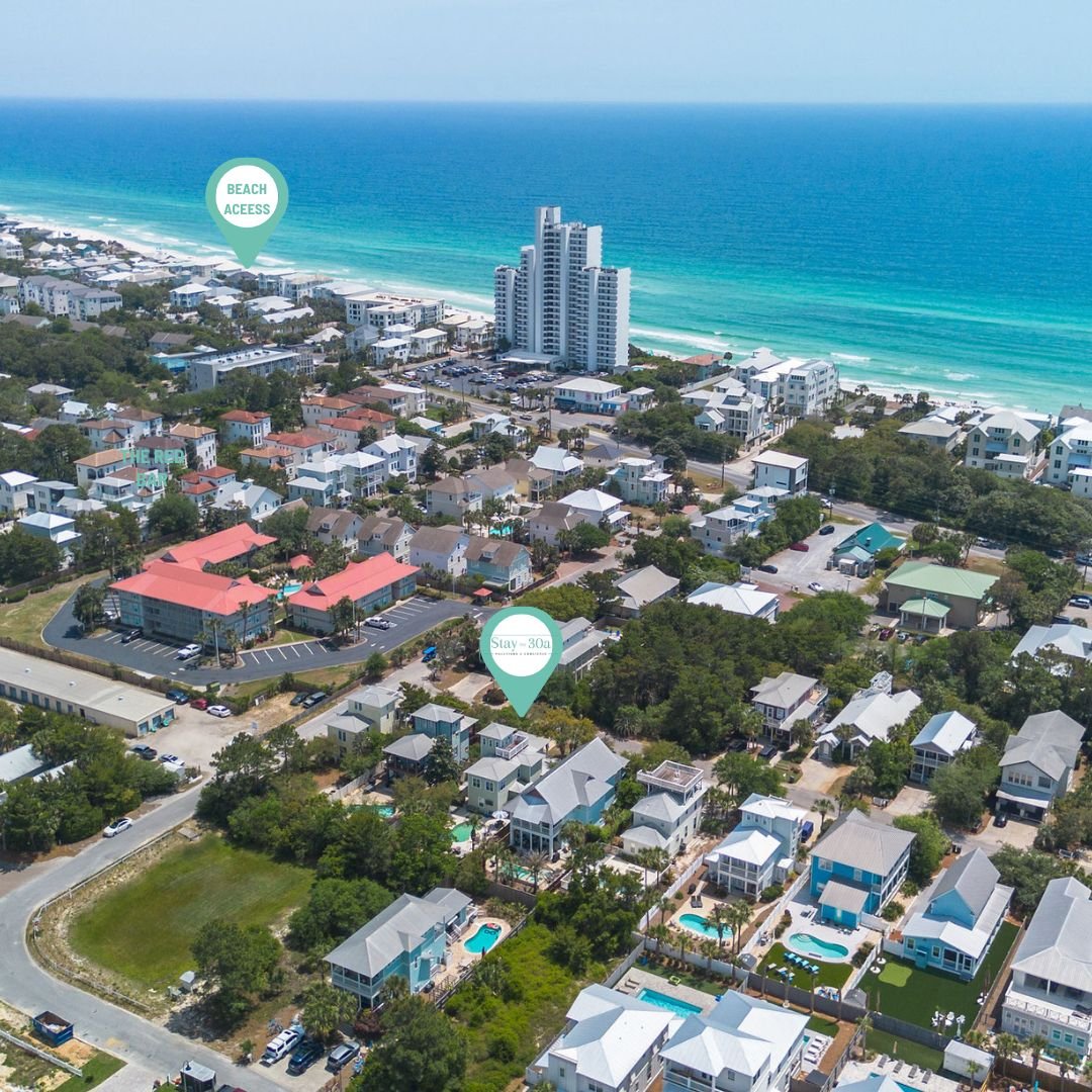 One Seagrove Place is the closest beach access to the home.