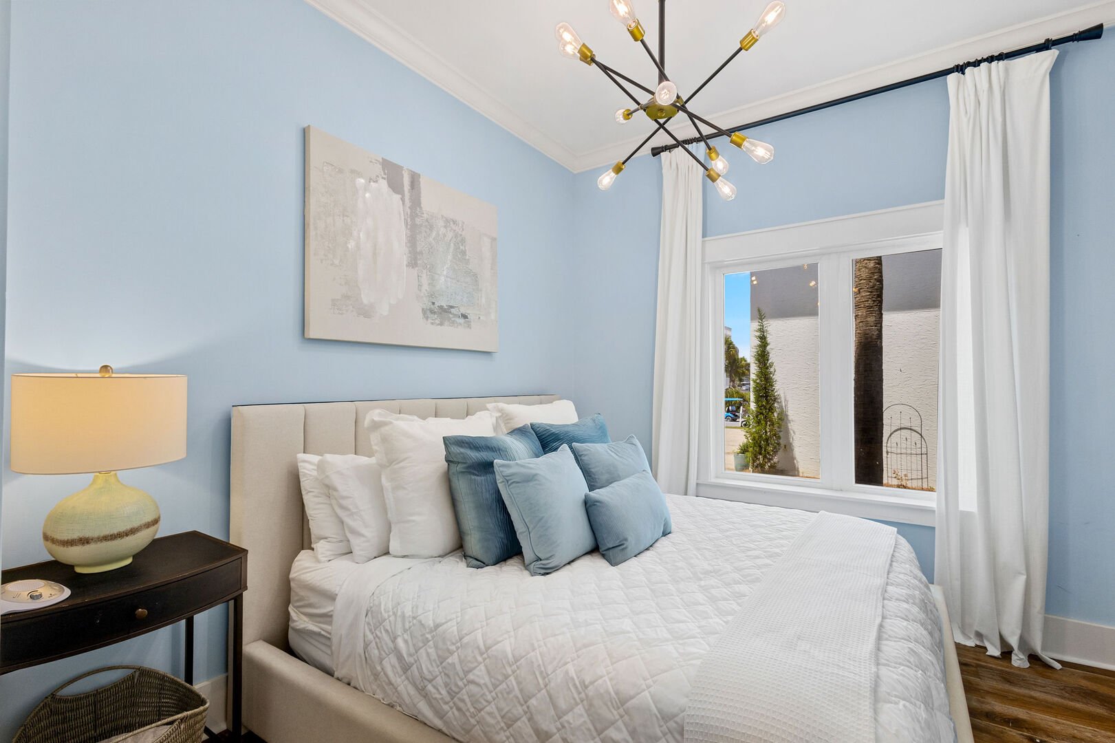 Bedroom #2 features a king bed and smart tv.