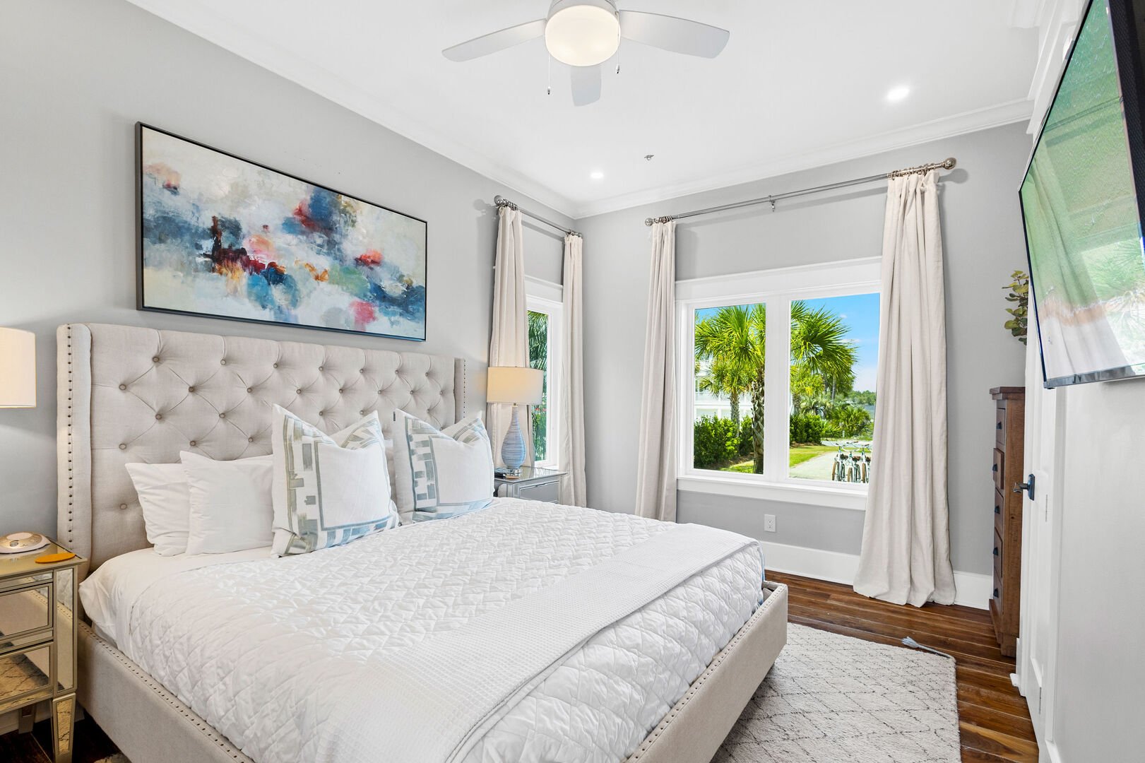 Bedroom #1 features a king bed, smart tv and ensuite.