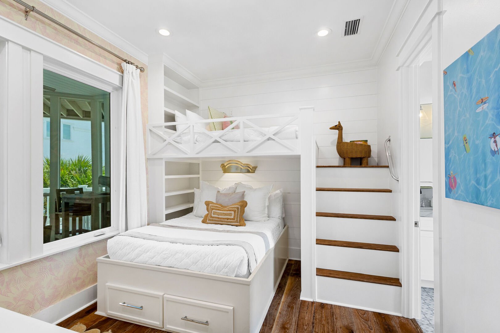 Bedroom #5 features a twin over full bunk bun, smart tv and ensuite.