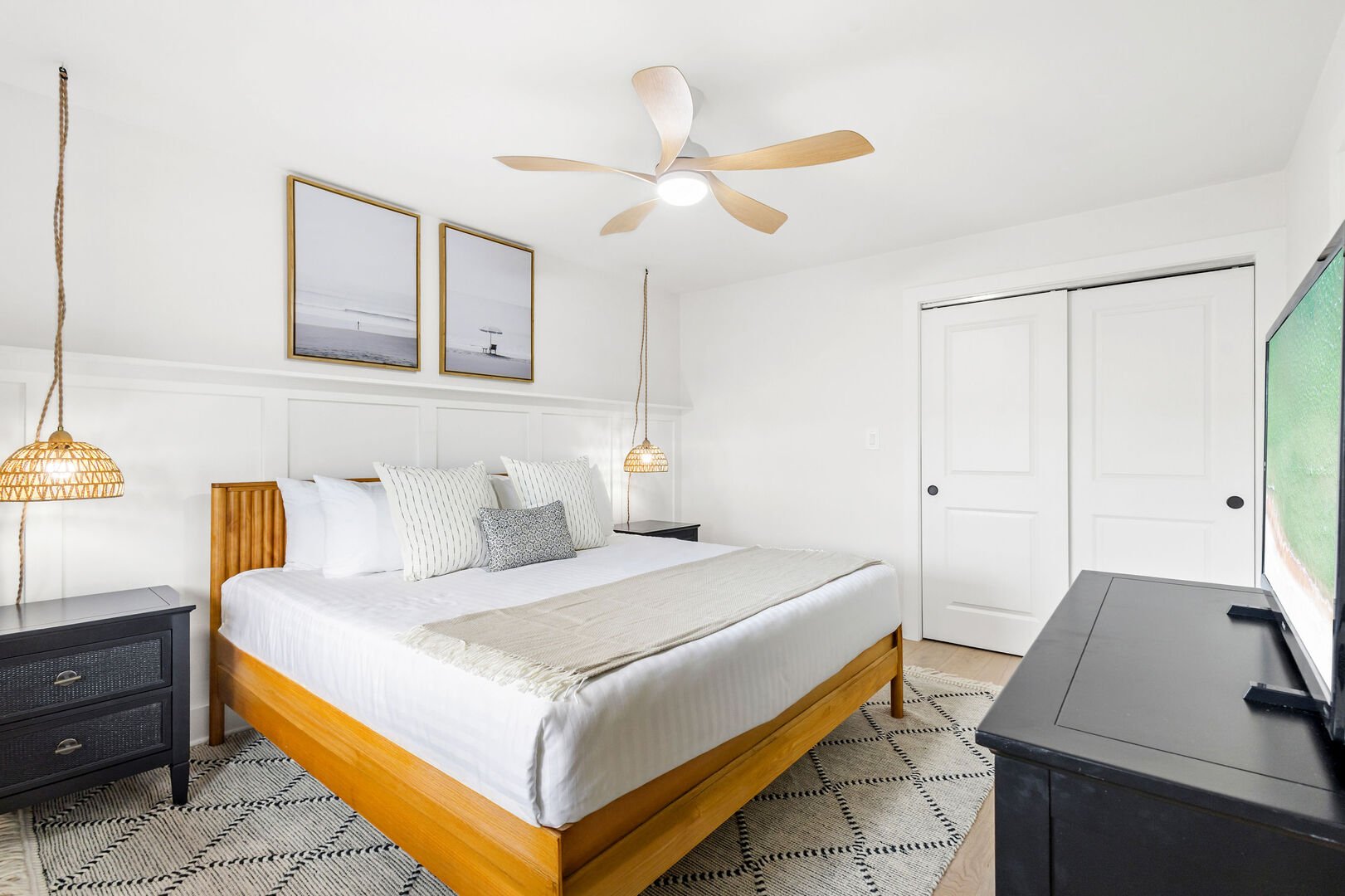 Bedroom #1 features a king bed, smart tv and ensuite.