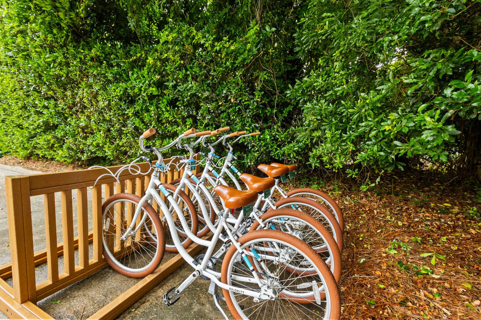 Home includes four adult bikes.