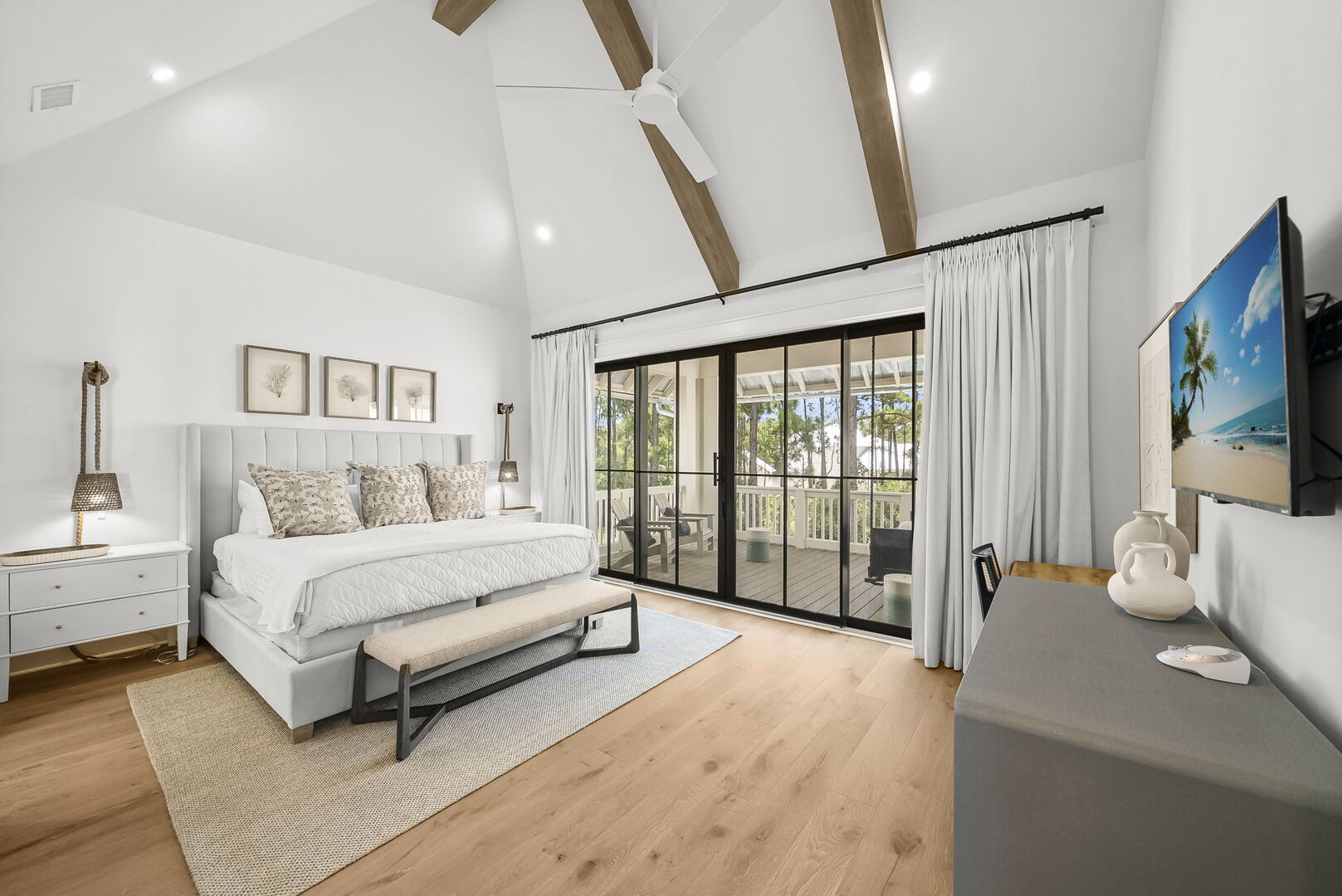 Bedroom #2 features a king bed, smart tv, ensuite and a private balcony.