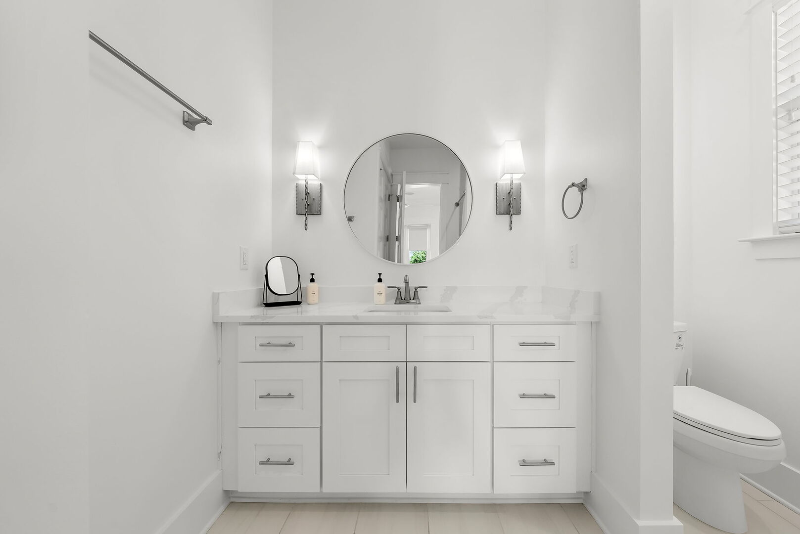 Bathroom offers a walk-in shower.