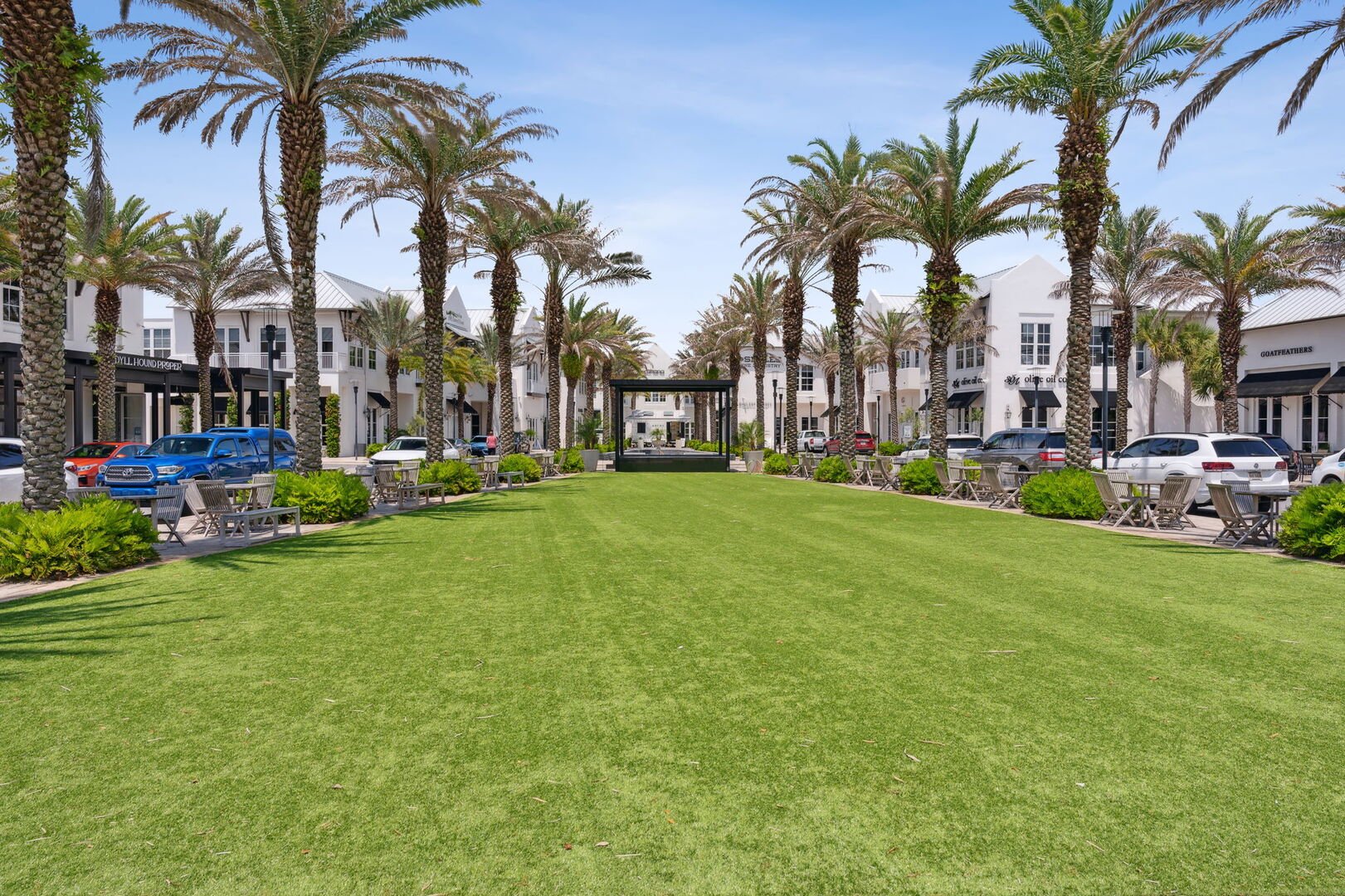 Lawn space at 30Avenue is perfect for gatherings with lawn games and entertainment!