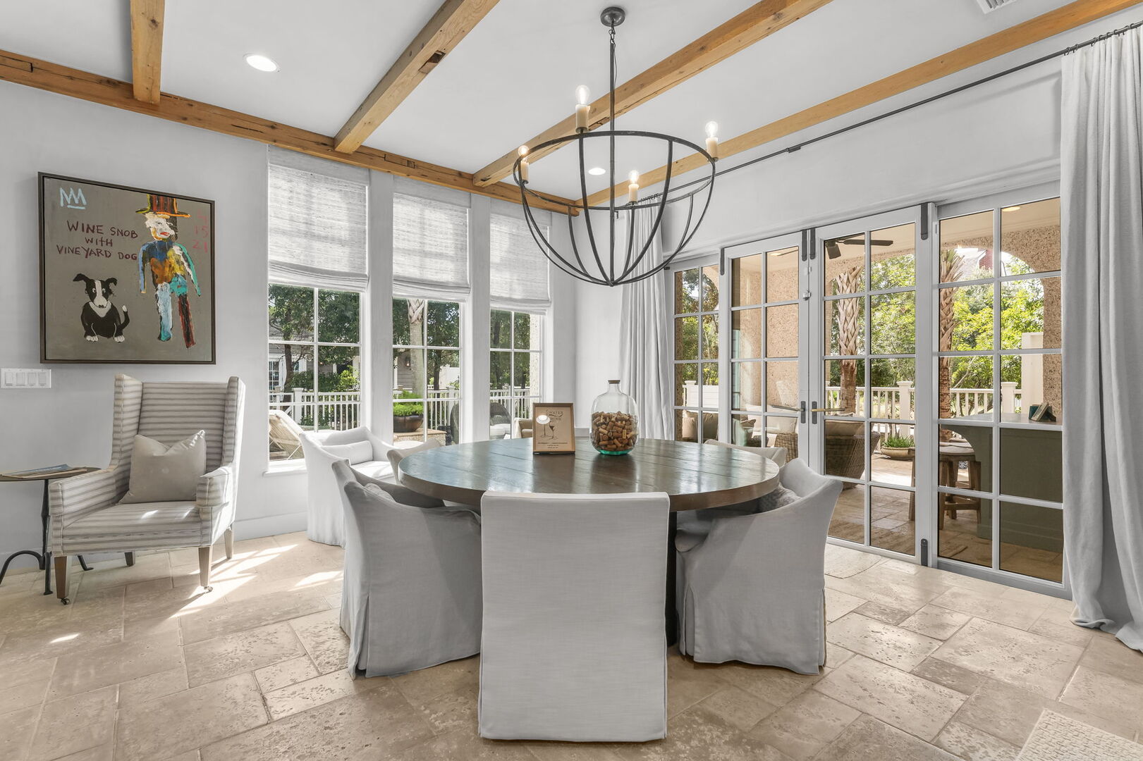 Dining table with seating for 6.