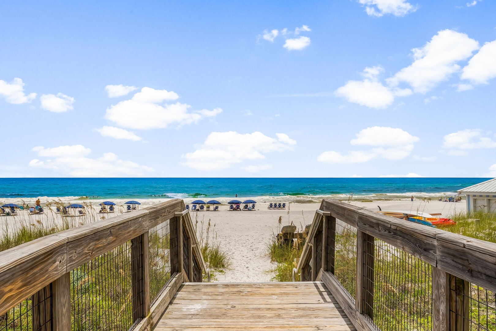 Boardwalk to the private beach access is just beyond Watersound's Dunesider Pool.