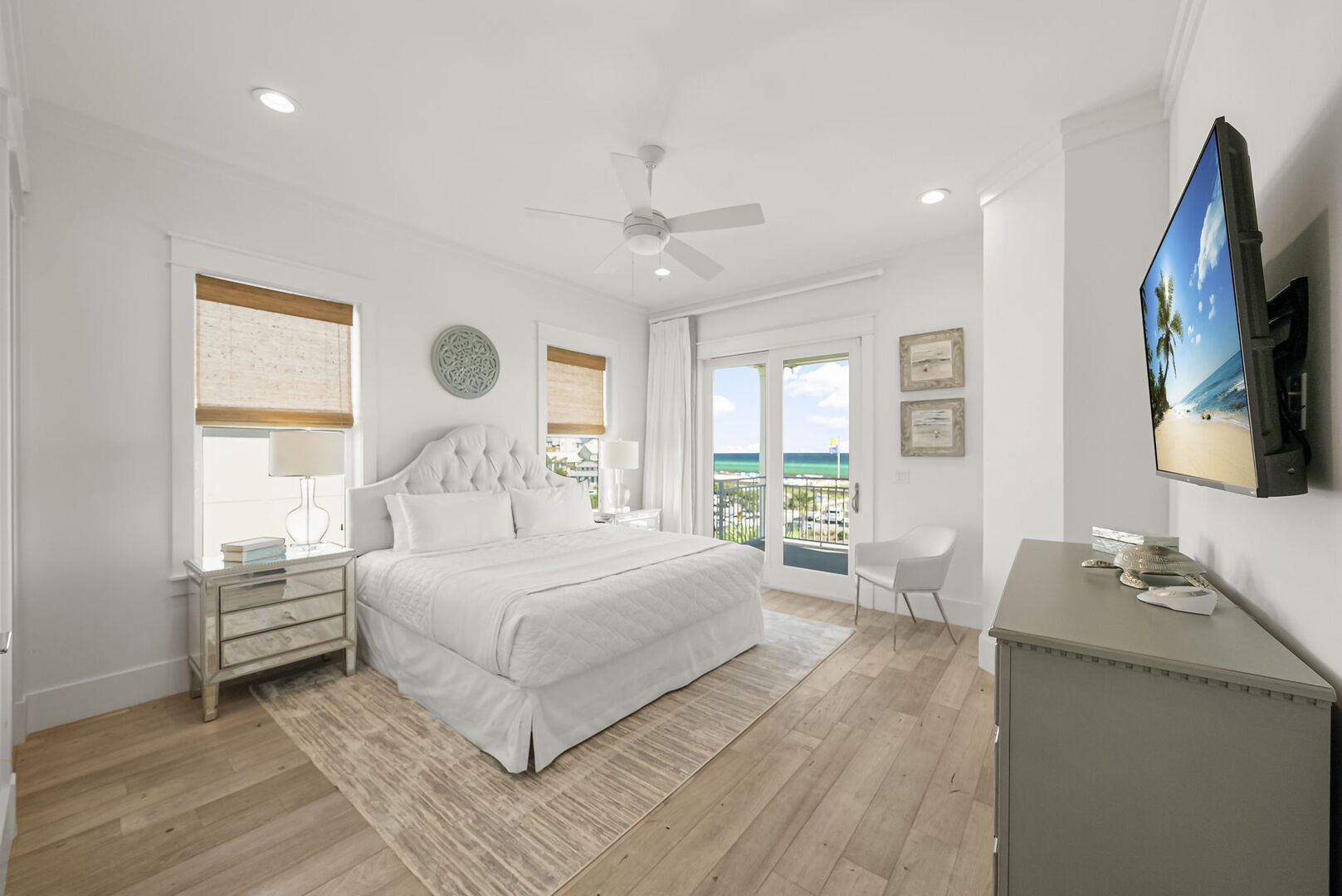 Bedroom #6 features a king bed, smart TV ensuite & views/access to porch.