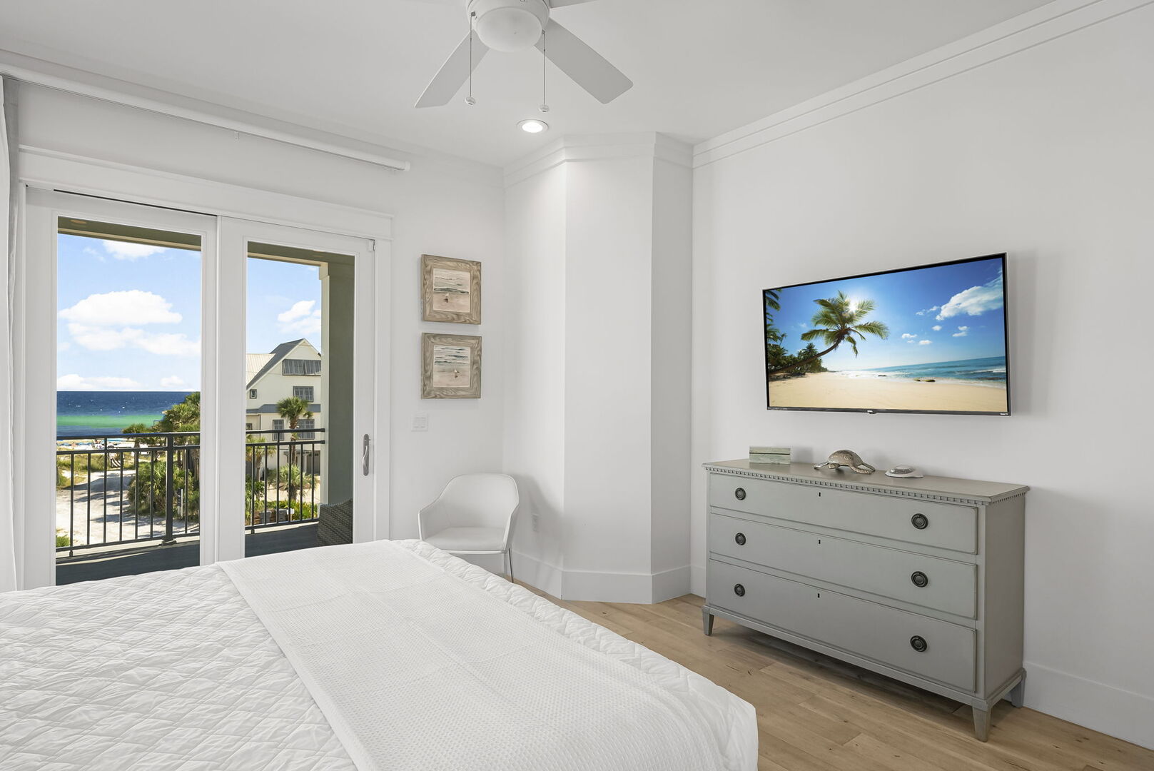 Bedroom #6 features a king bed, smart TV ensuite & views/access to porch.