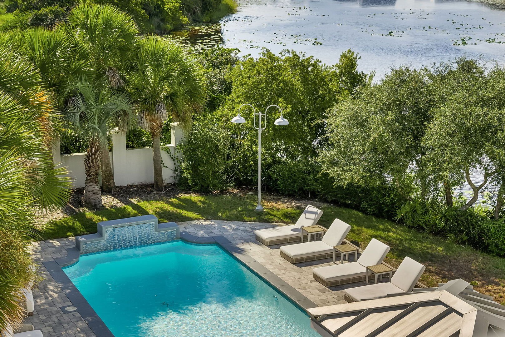 Pool deck features plenty of sun loungers to catch the rays of 30A.