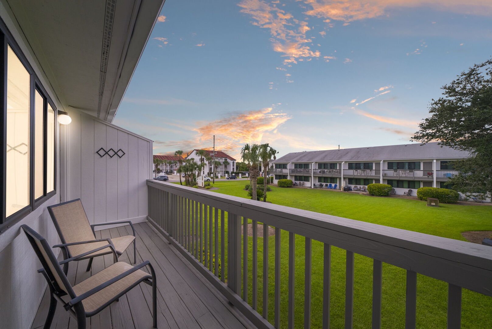 Enjoy morning and evenings on the private patio.