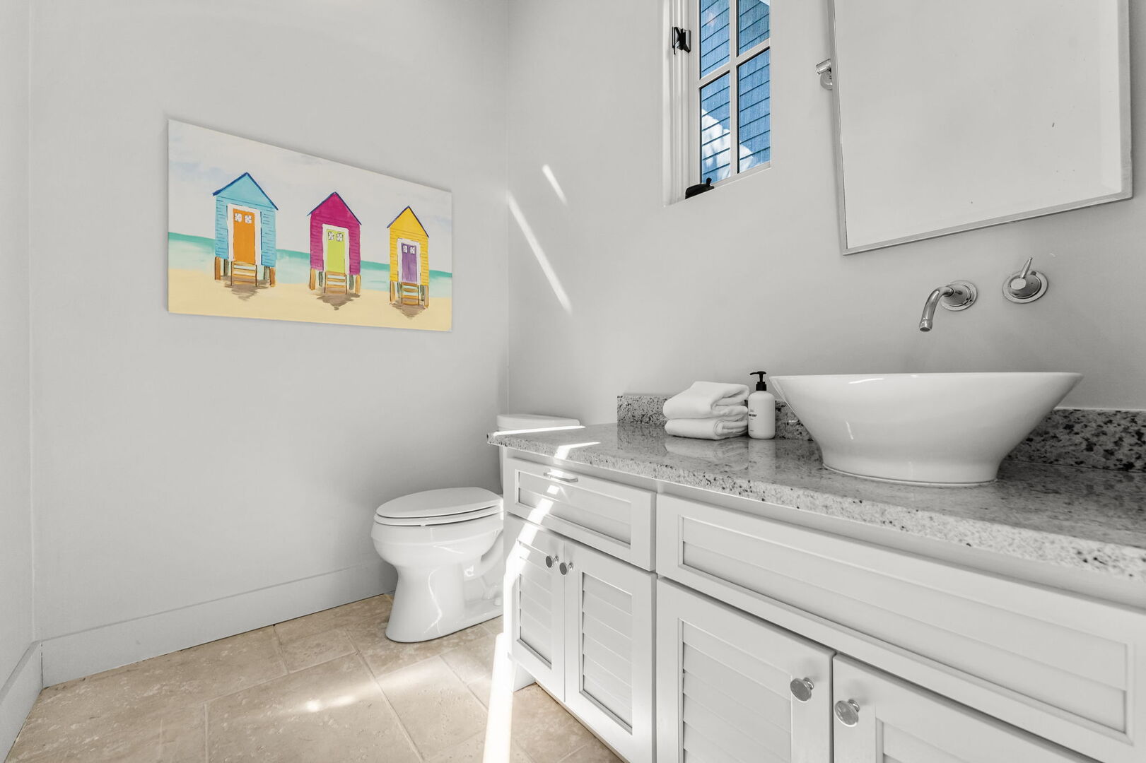 Half bathroom off the pool.