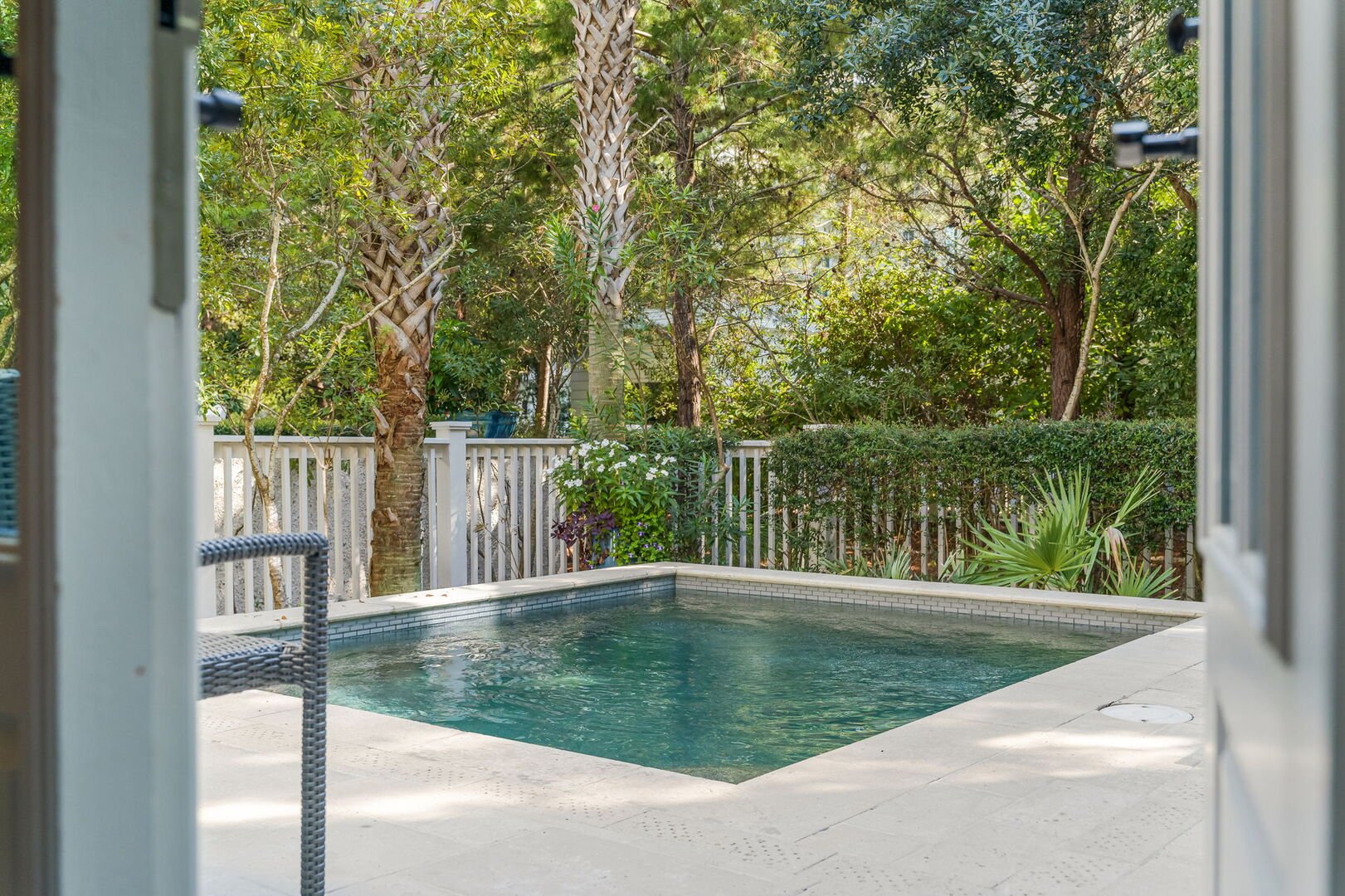 Home features a private pool.