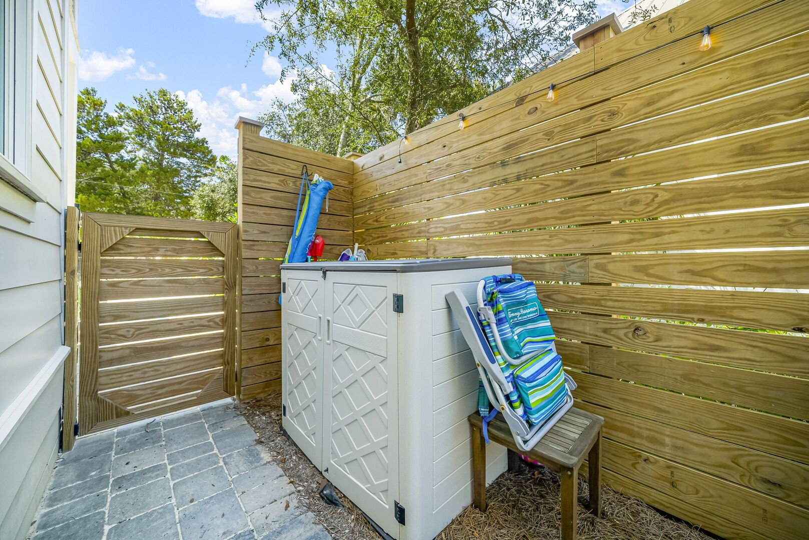 Home comes stocked with all beach essentials.