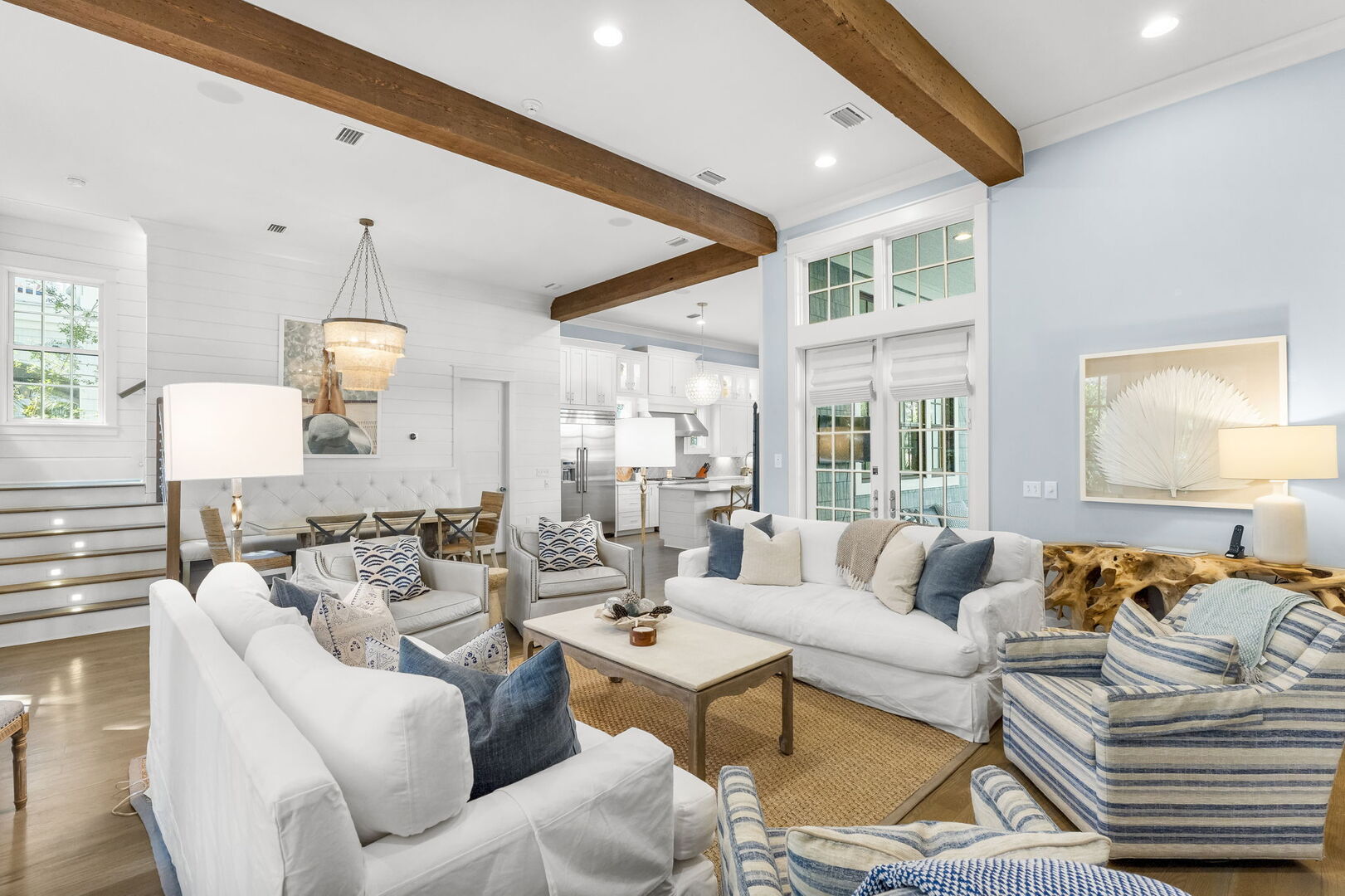 Open living and dining space.