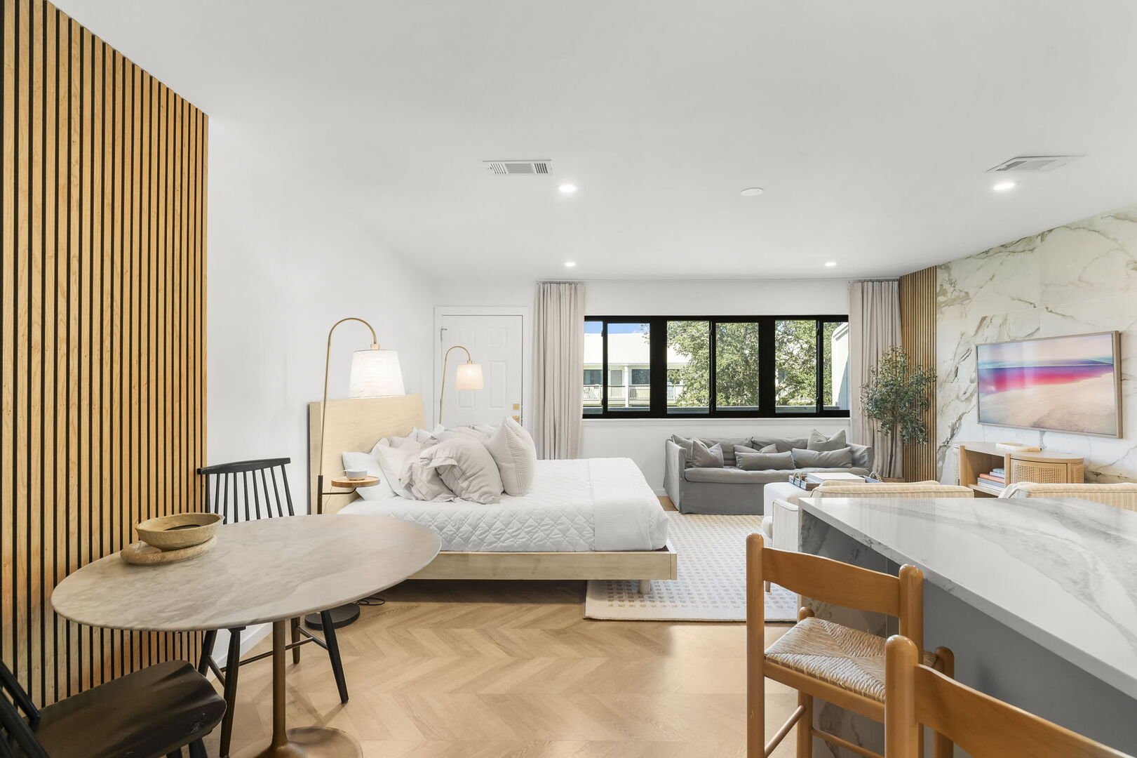 Studio condo features a comfy King bed.